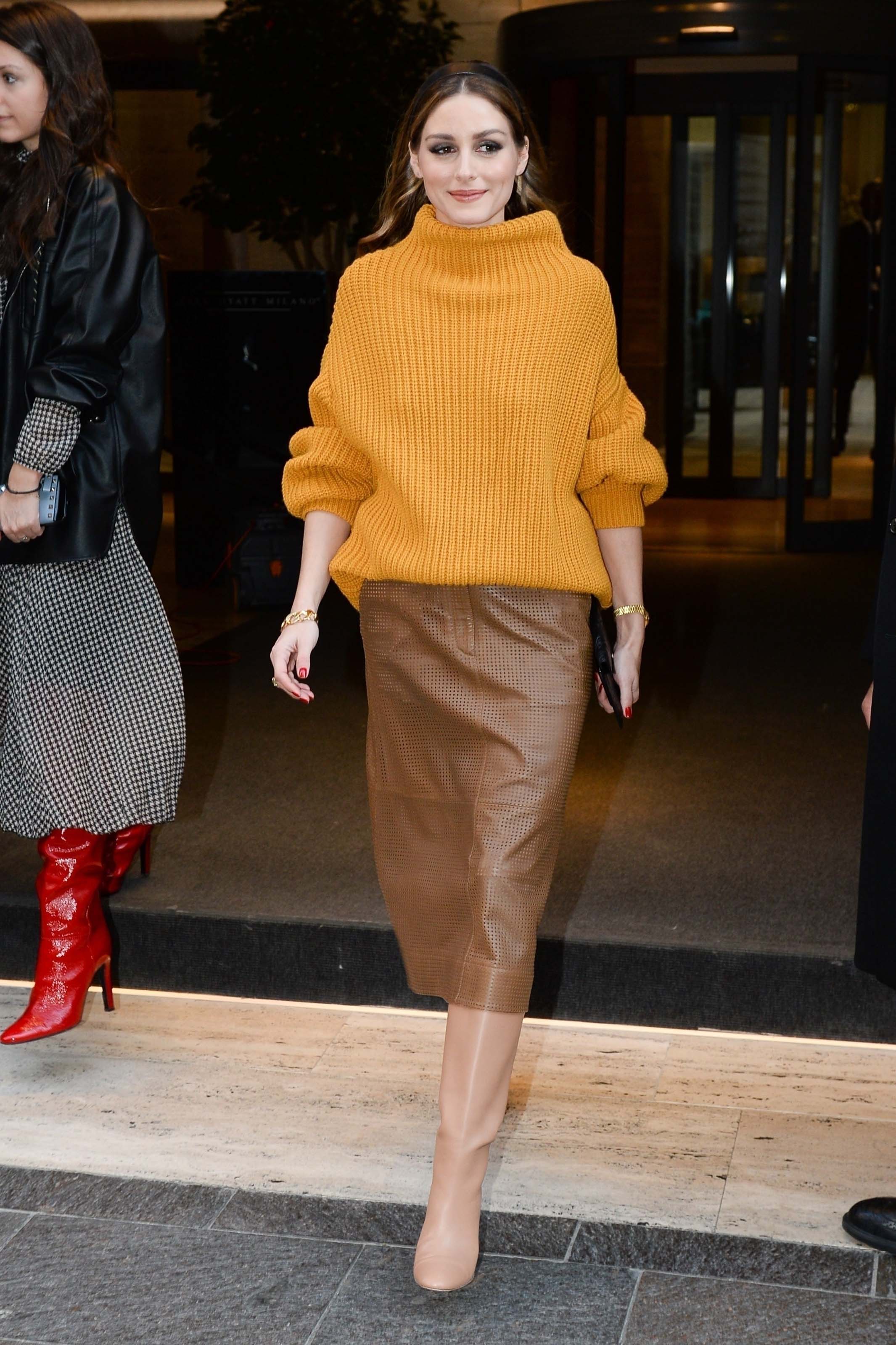 Olivia Palermo is seen leaving her hotel