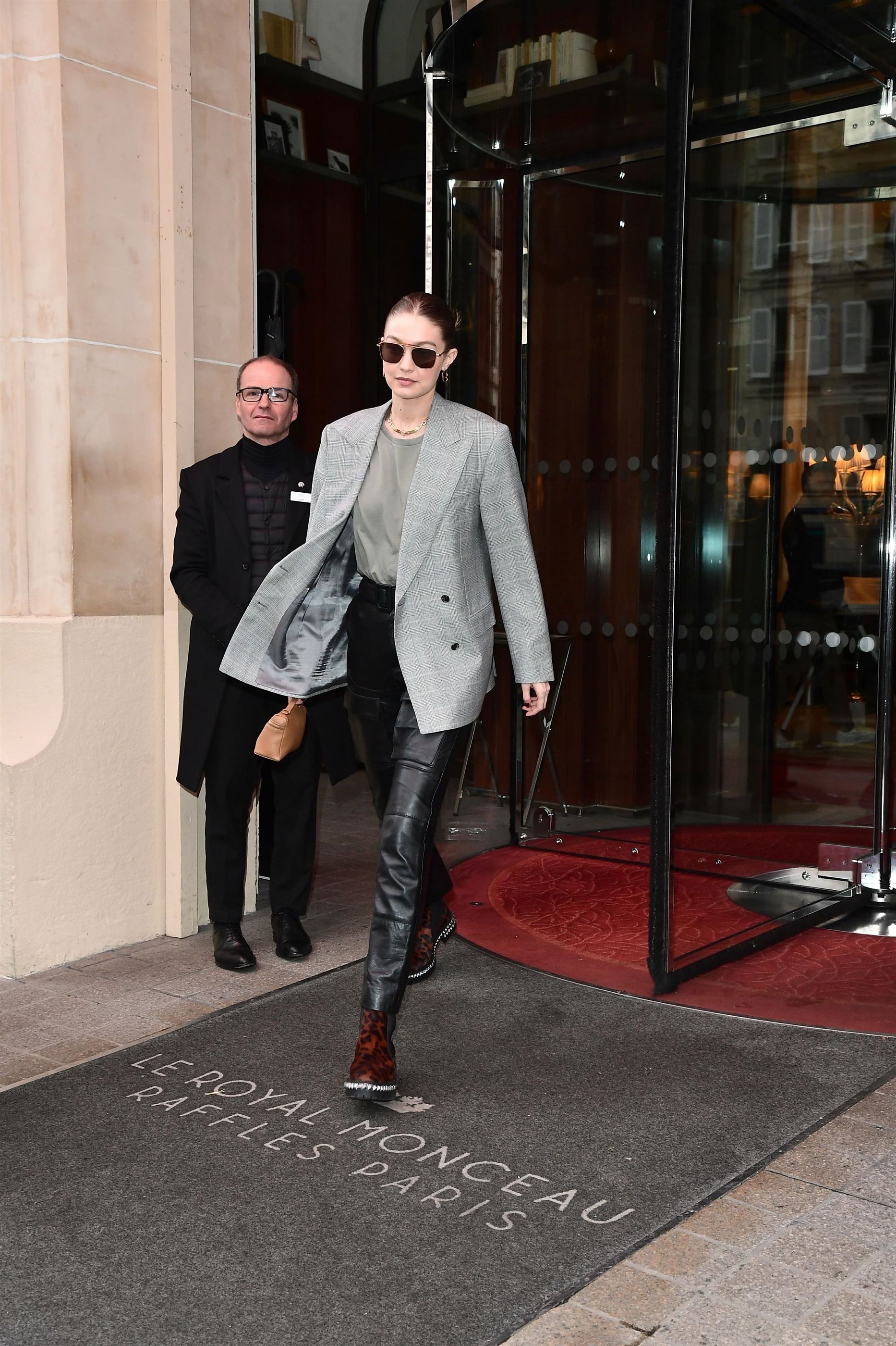 Gigi Hadid leaves her hotel in Paris