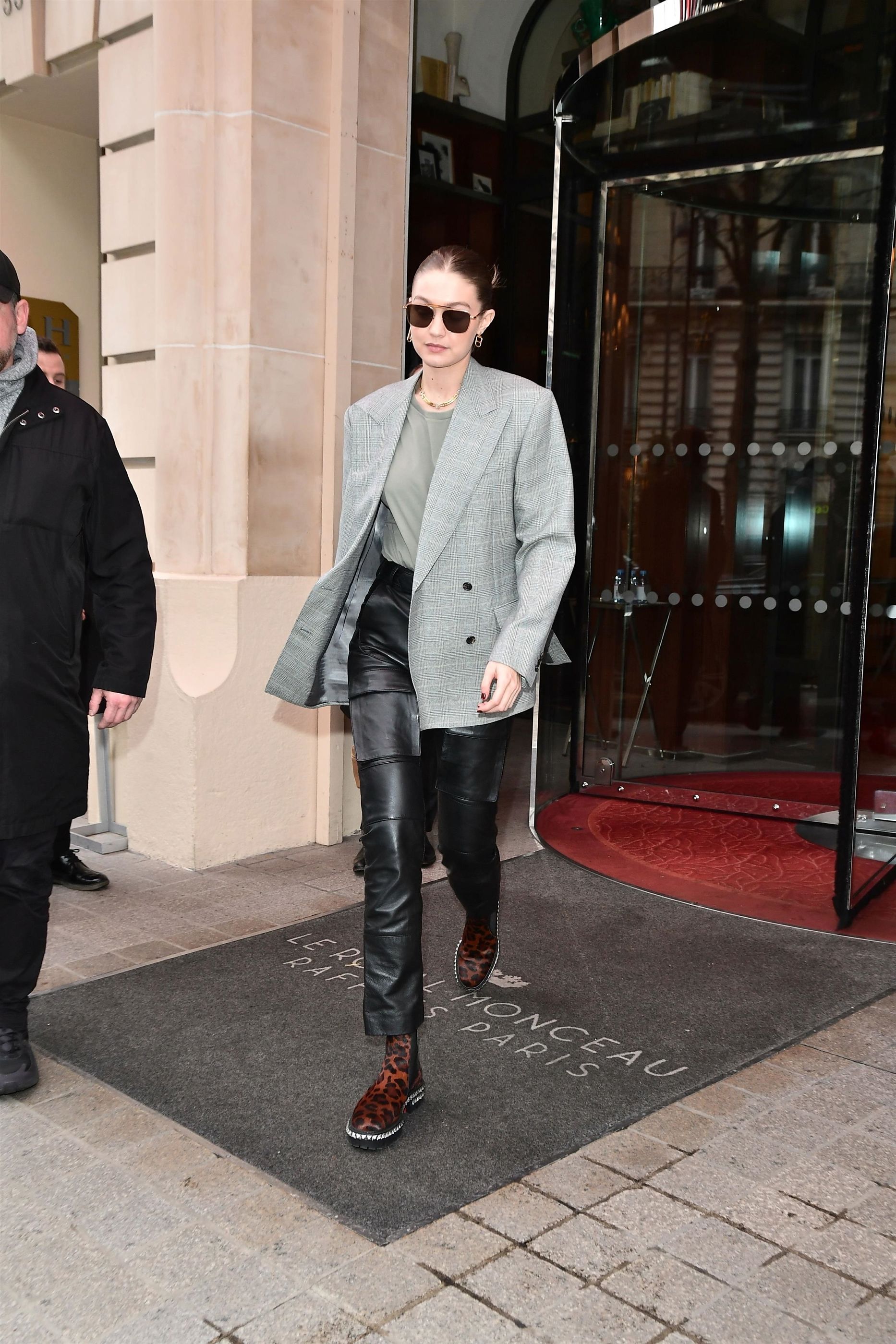 Gigi Hadid leaves her hotel in Paris