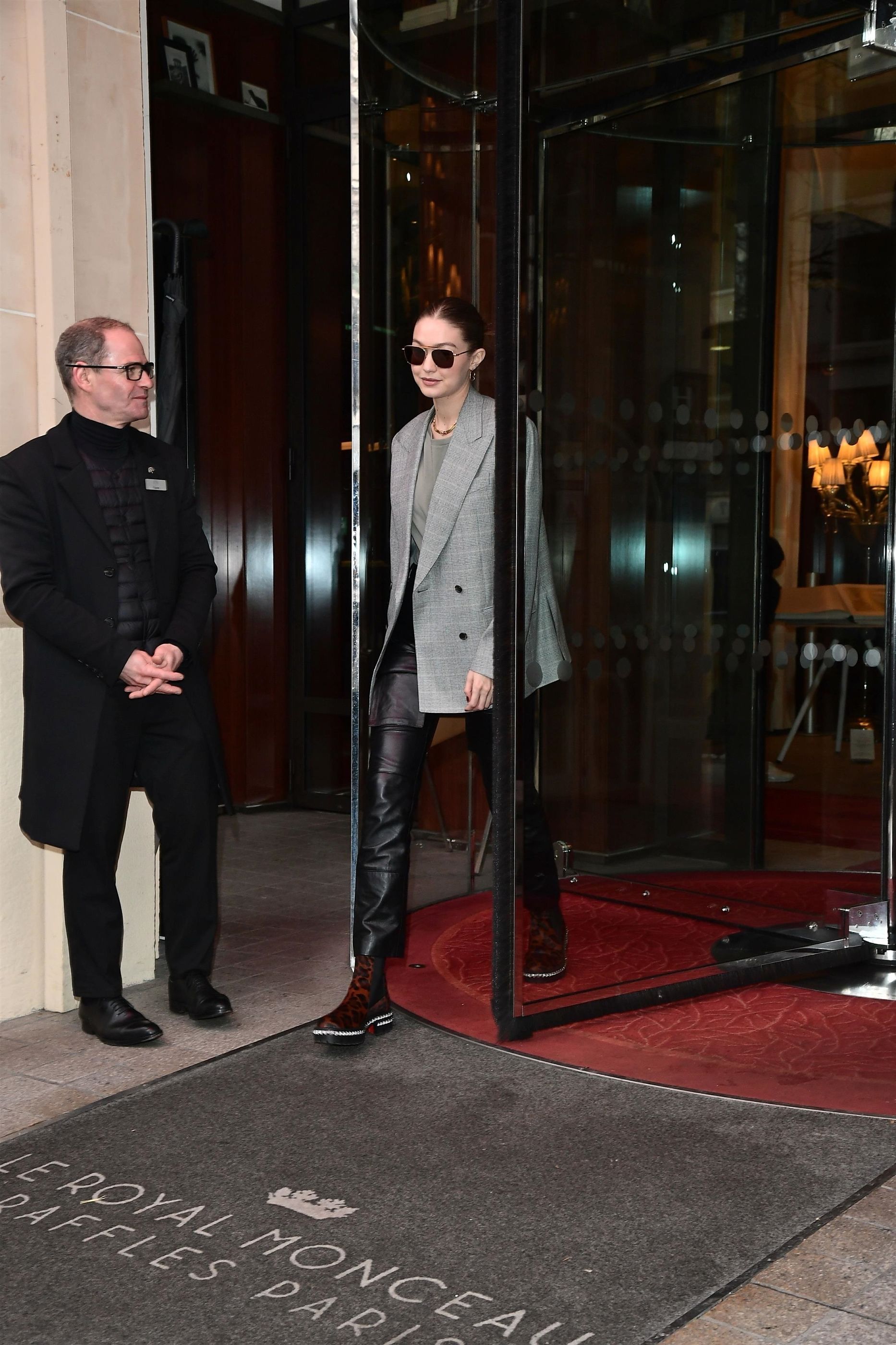 Gigi Hadid leaves her hotel in Paris