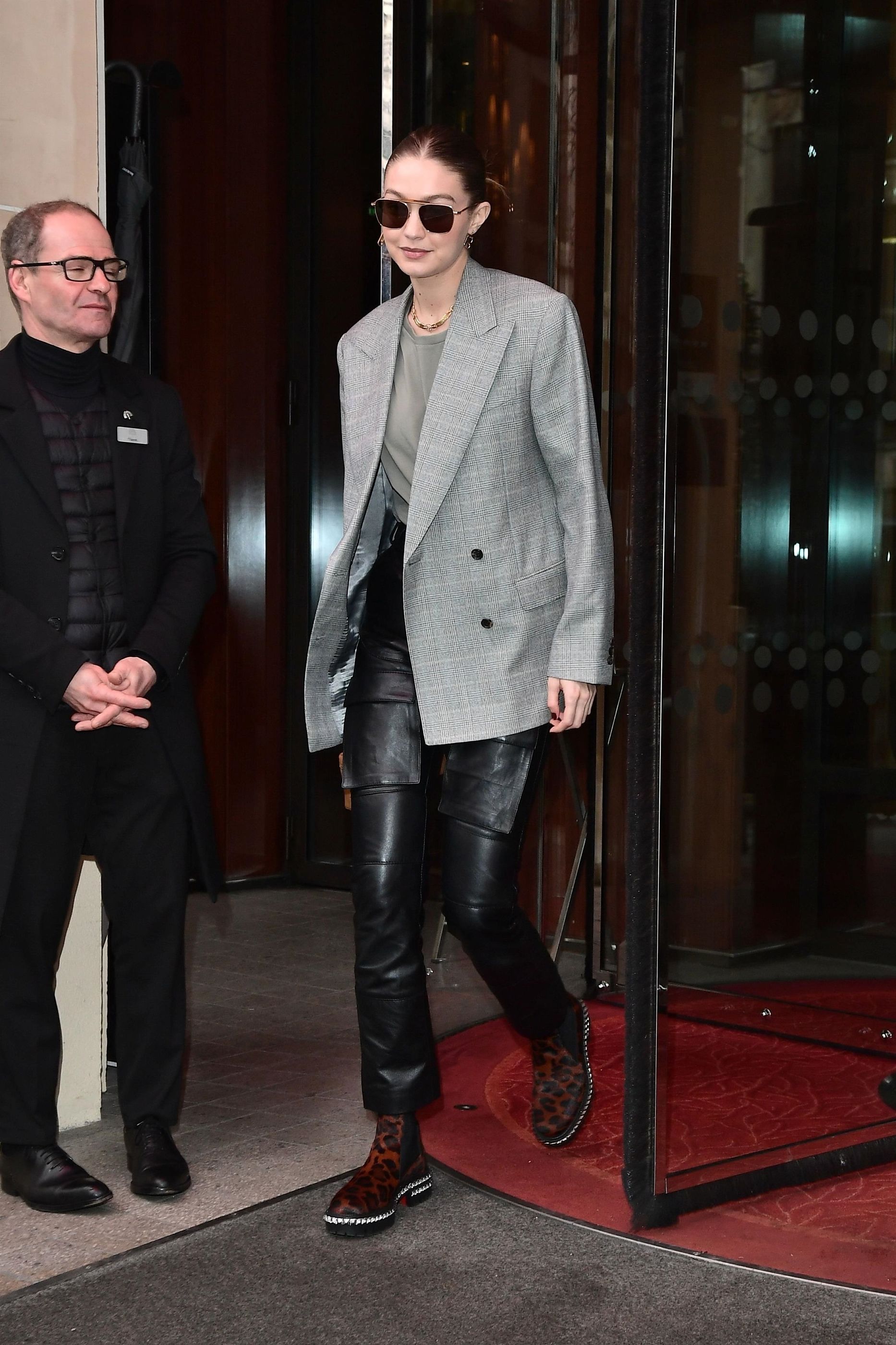 Gigi Hadid leaves her hotel in Paris