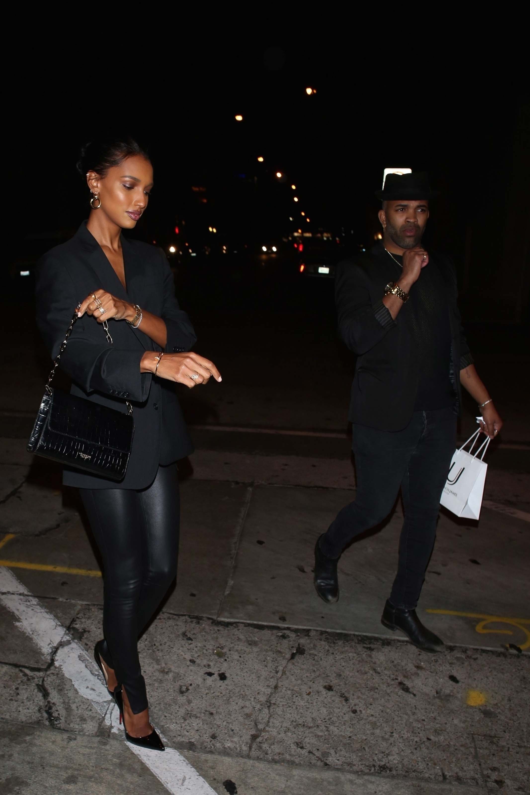 Jasmine Tookes is all smiles arriving for dinner at Craig’s