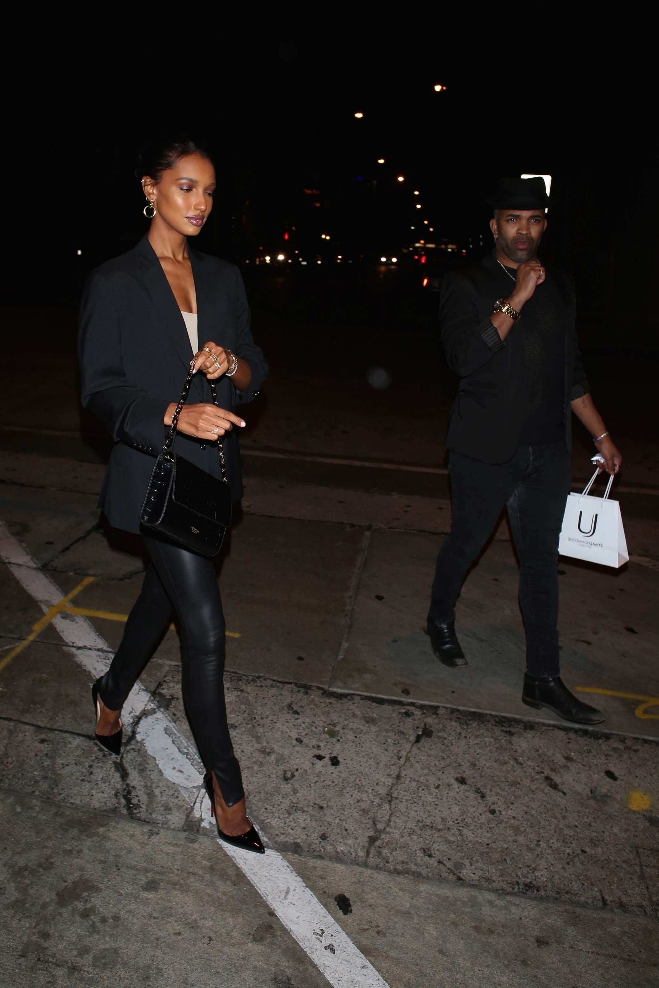 Jasmine Tookes is all smiles arriving for dinner at Craig’s