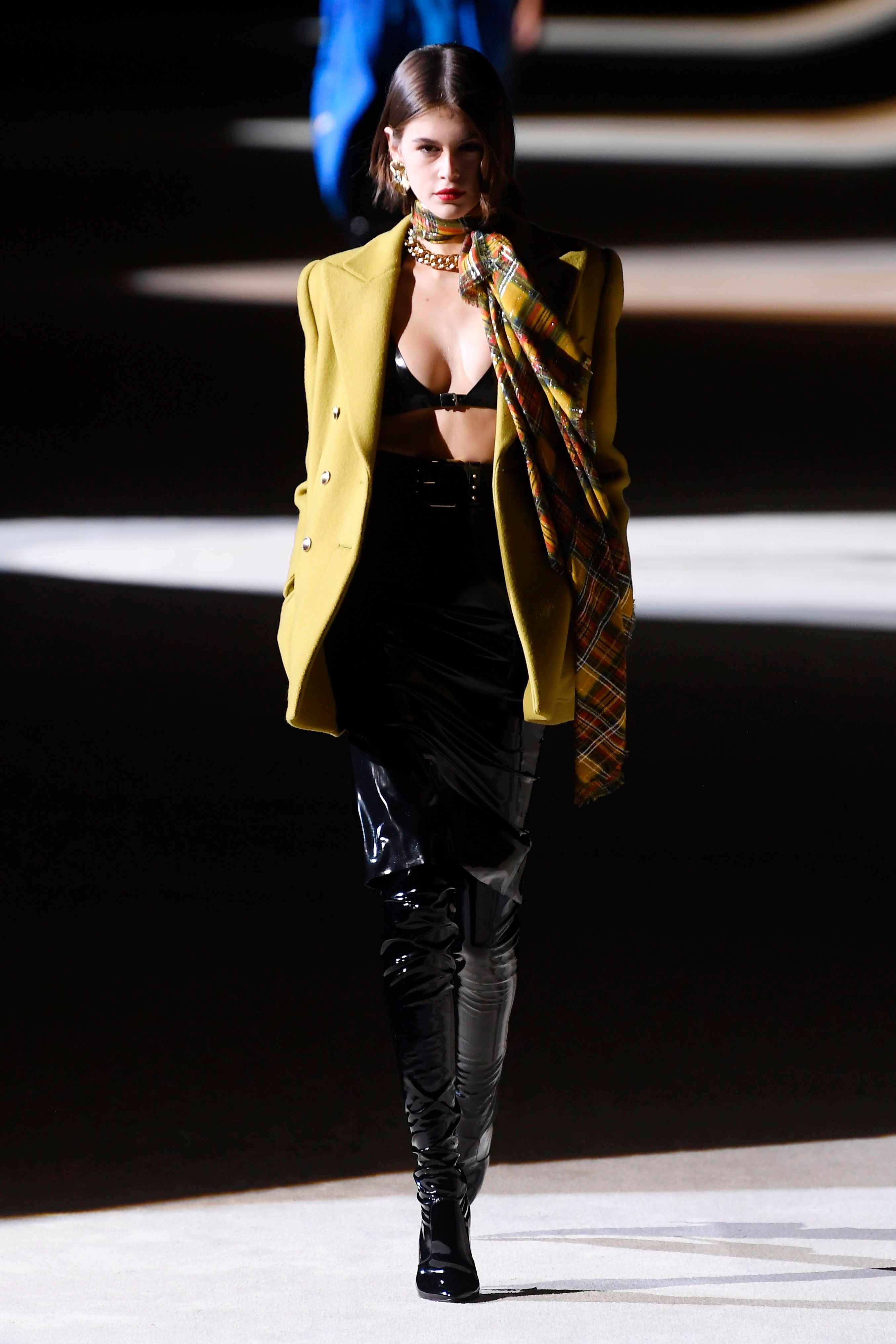 Kaia Gerber runway at Saint Laurent Show F/W 2020