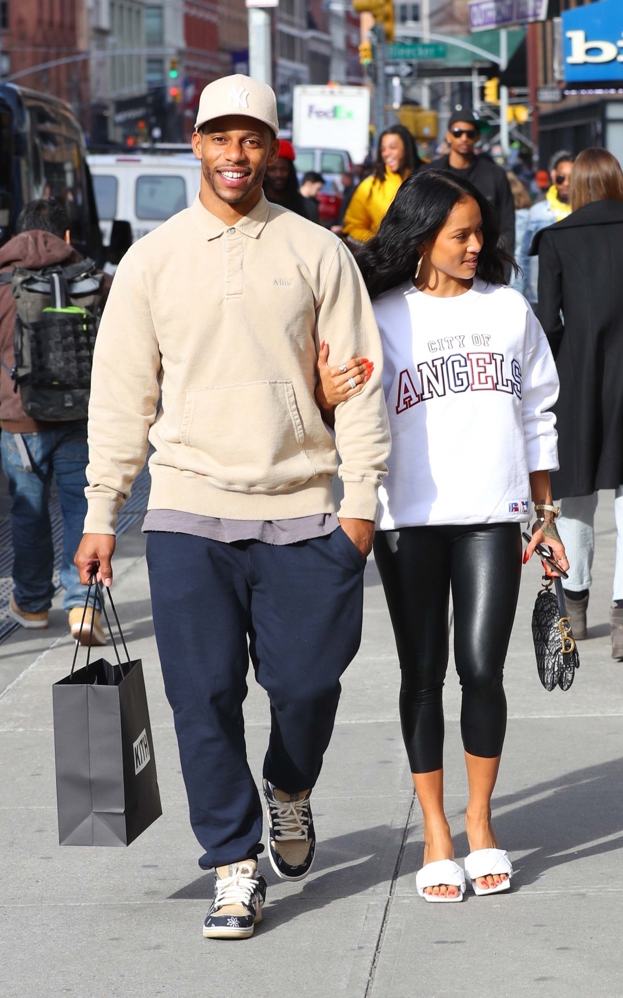 Karrueche Tran after shopping at Kith