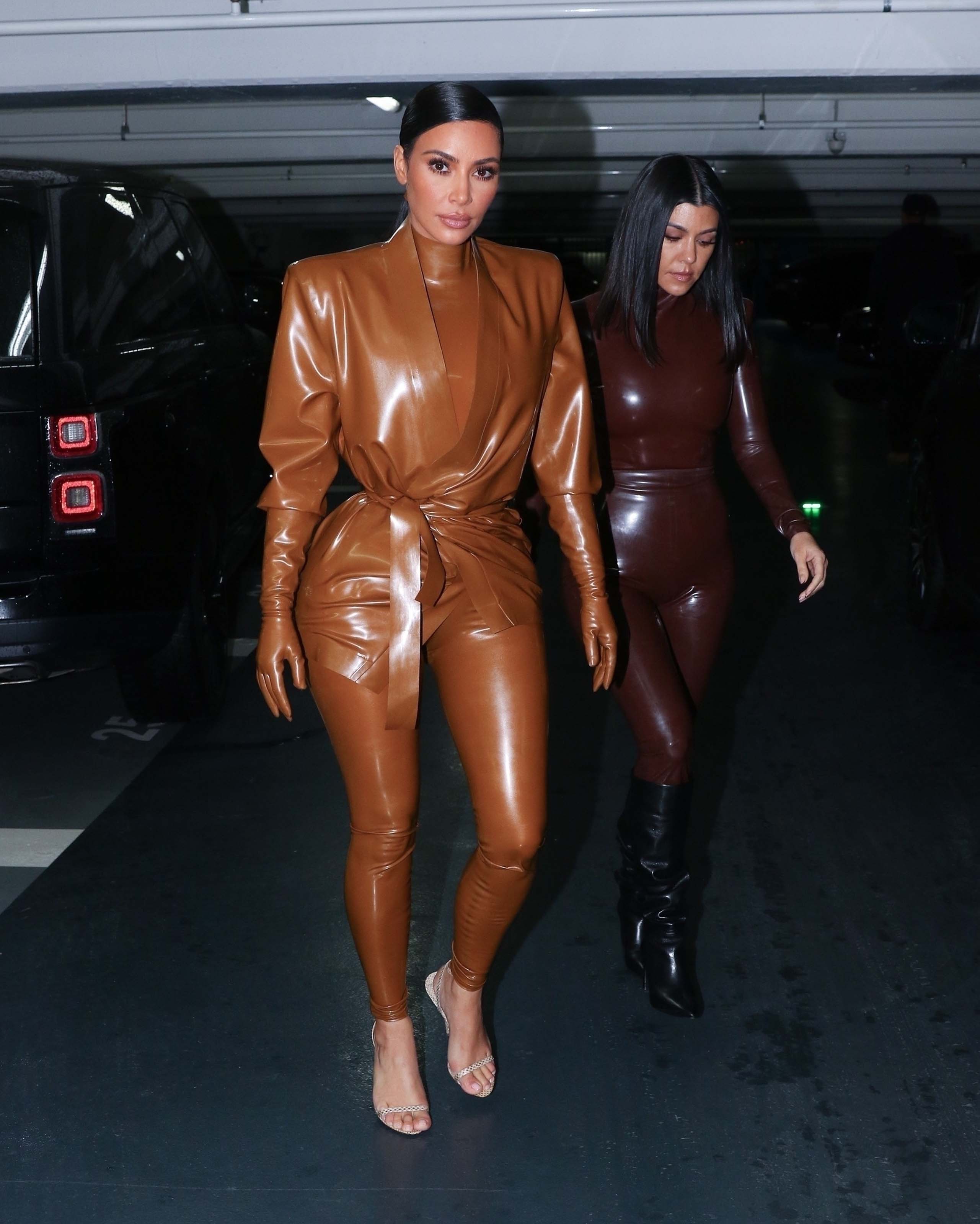 Kim Kardashian & Kourtney Kardashian seen out & about in Paris