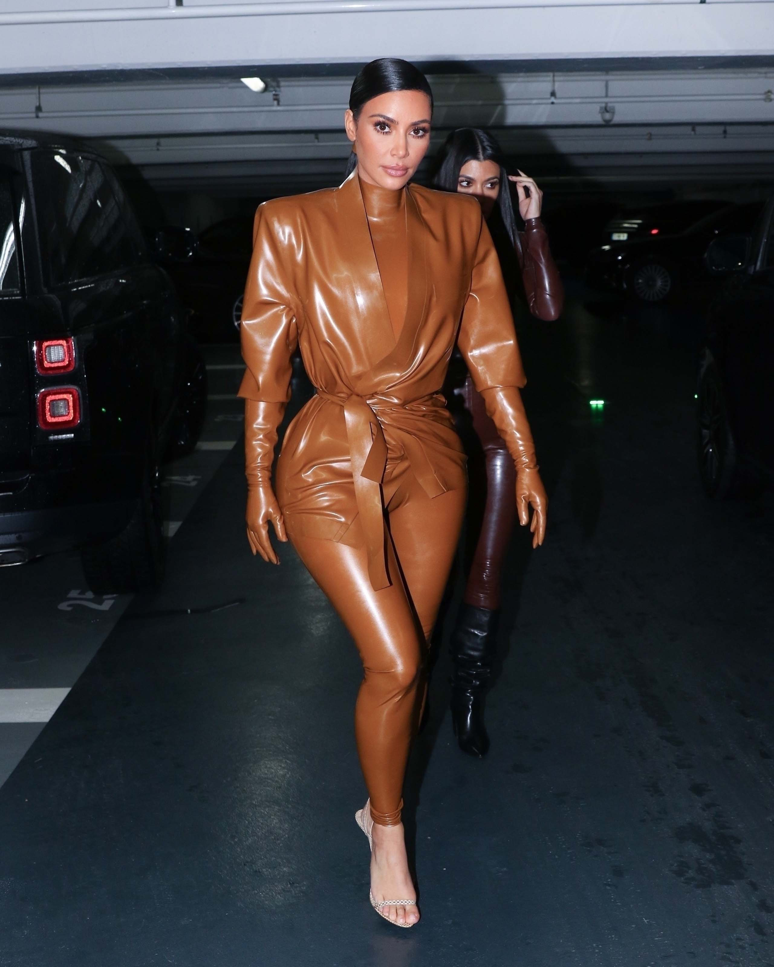 Kim Kardashian & Kourtney Kardashian seen out & about in Paris