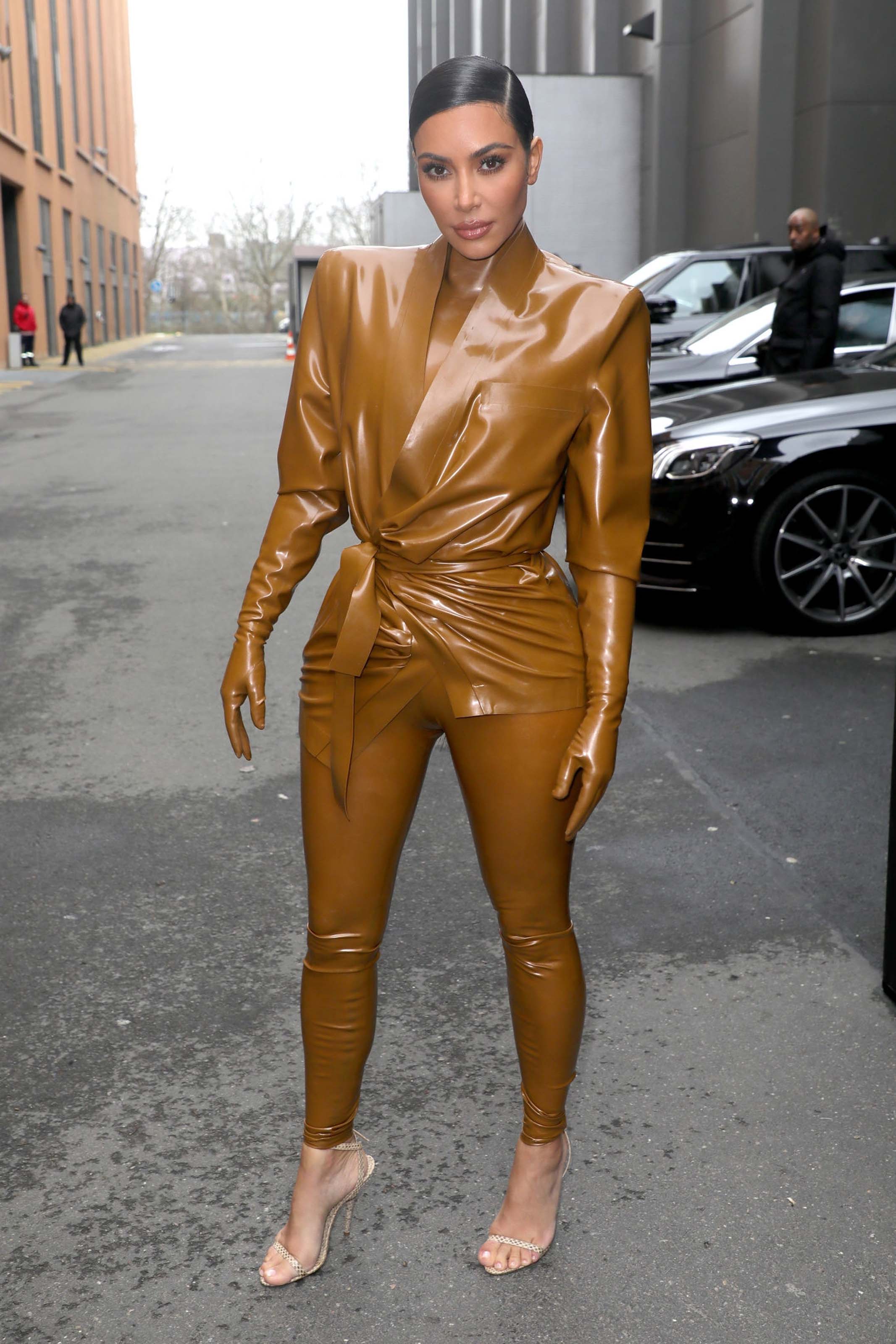 Kim Kardashian & Kourtney Kardashian seen out & about in Paris