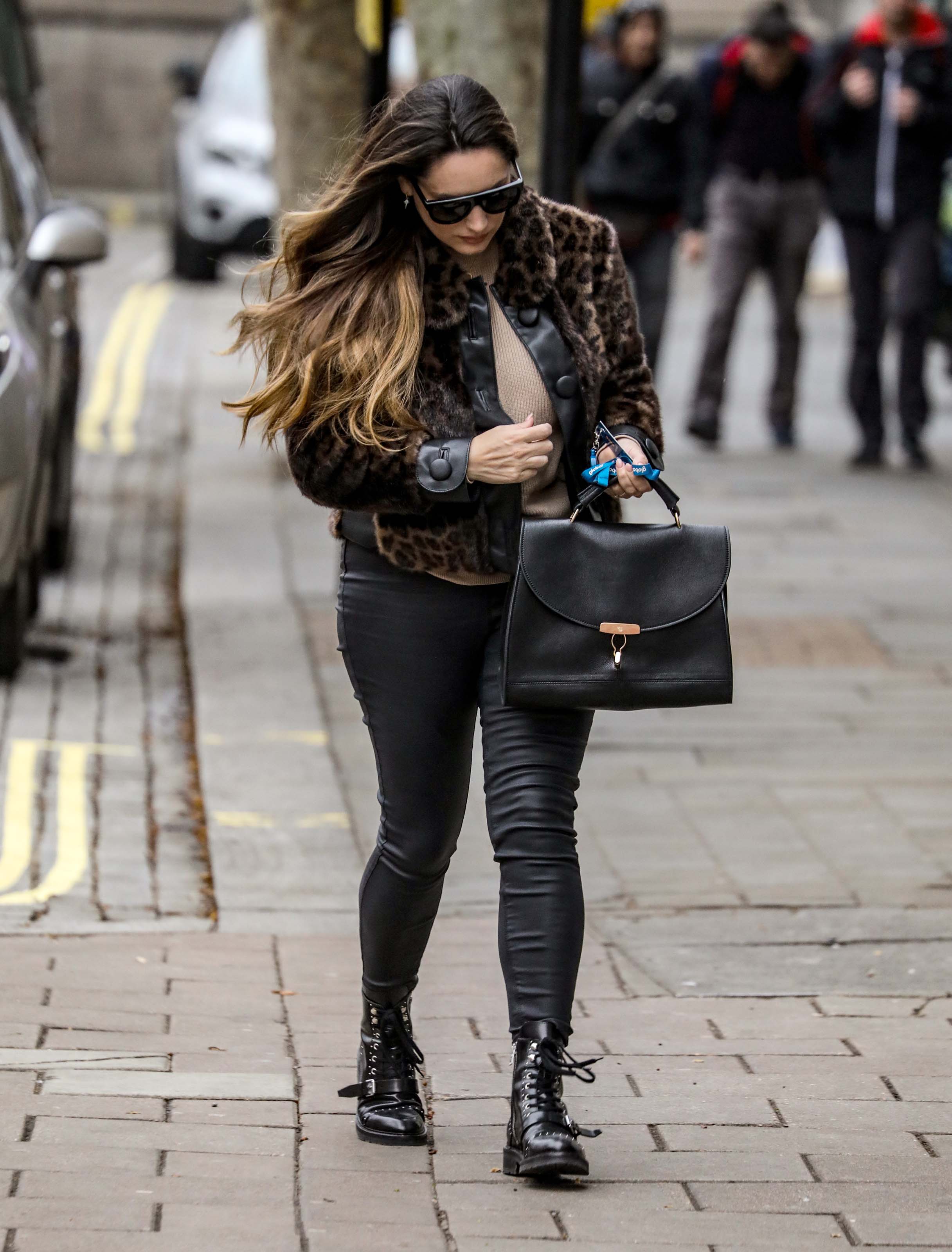 Kelly Brook arriving at the Global Radio Studios