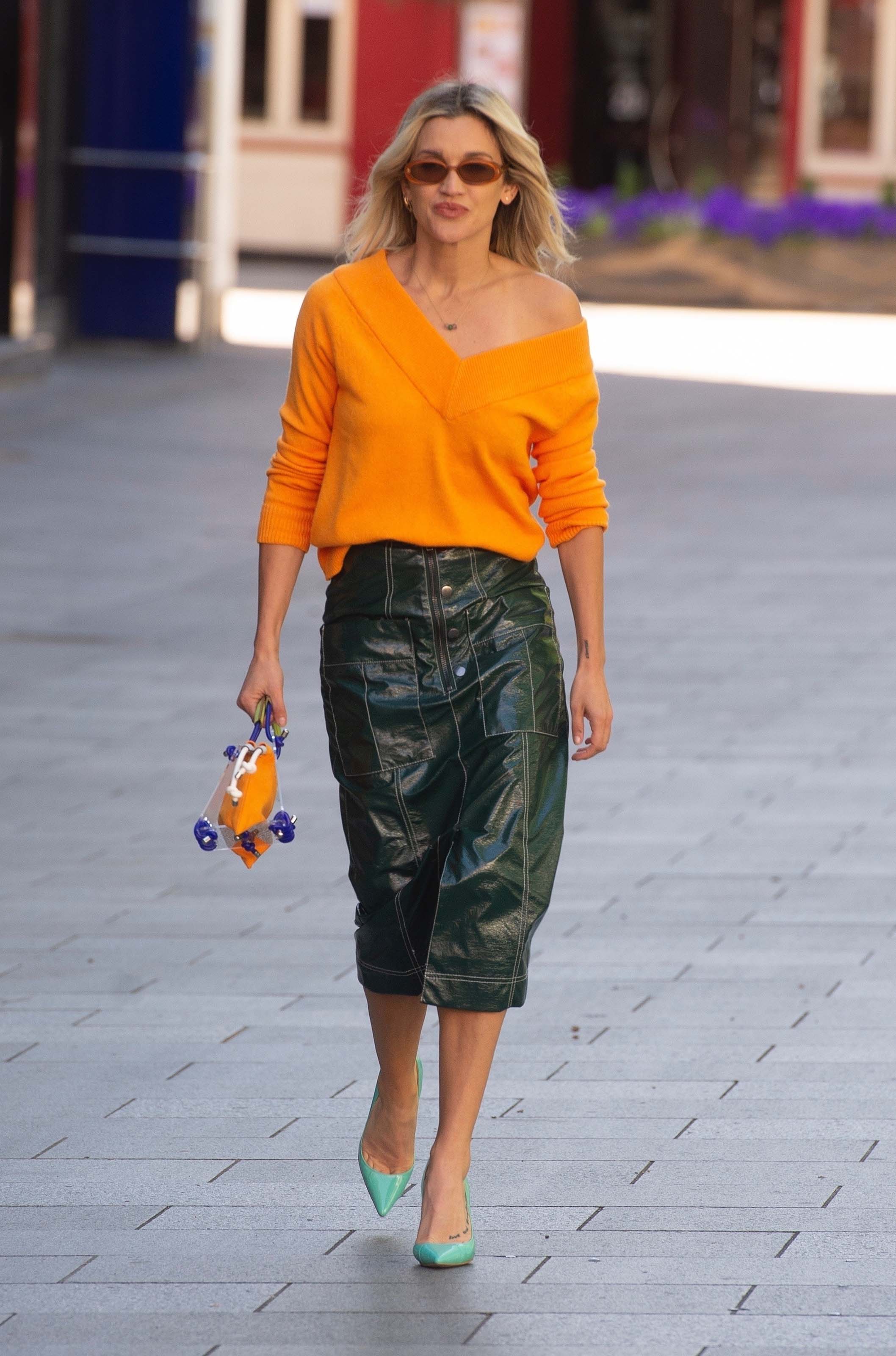 Ashley Roberts pictured leaving the Global studios after Heart show