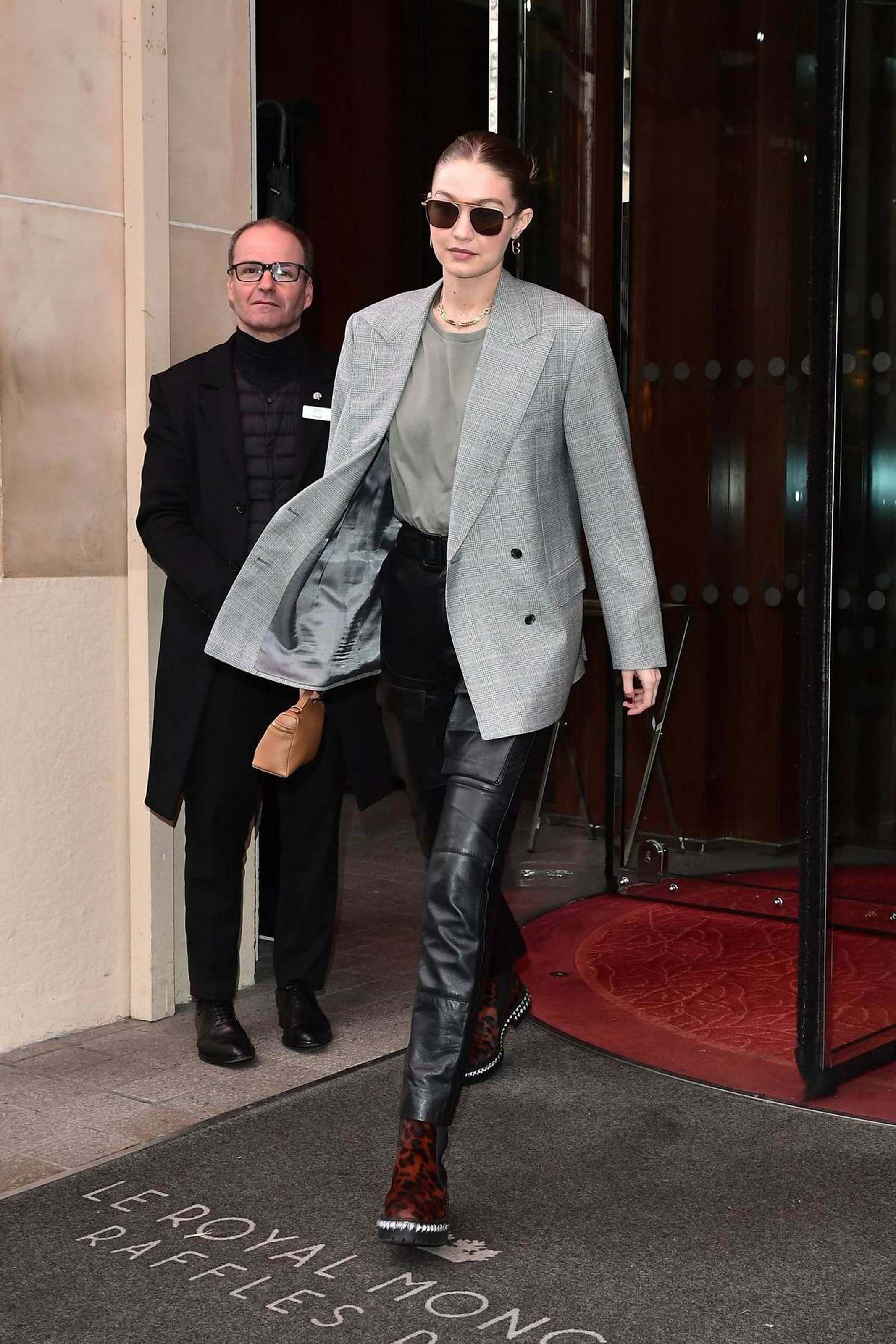 Gigi Hadid leaves Royal Monceau hotel