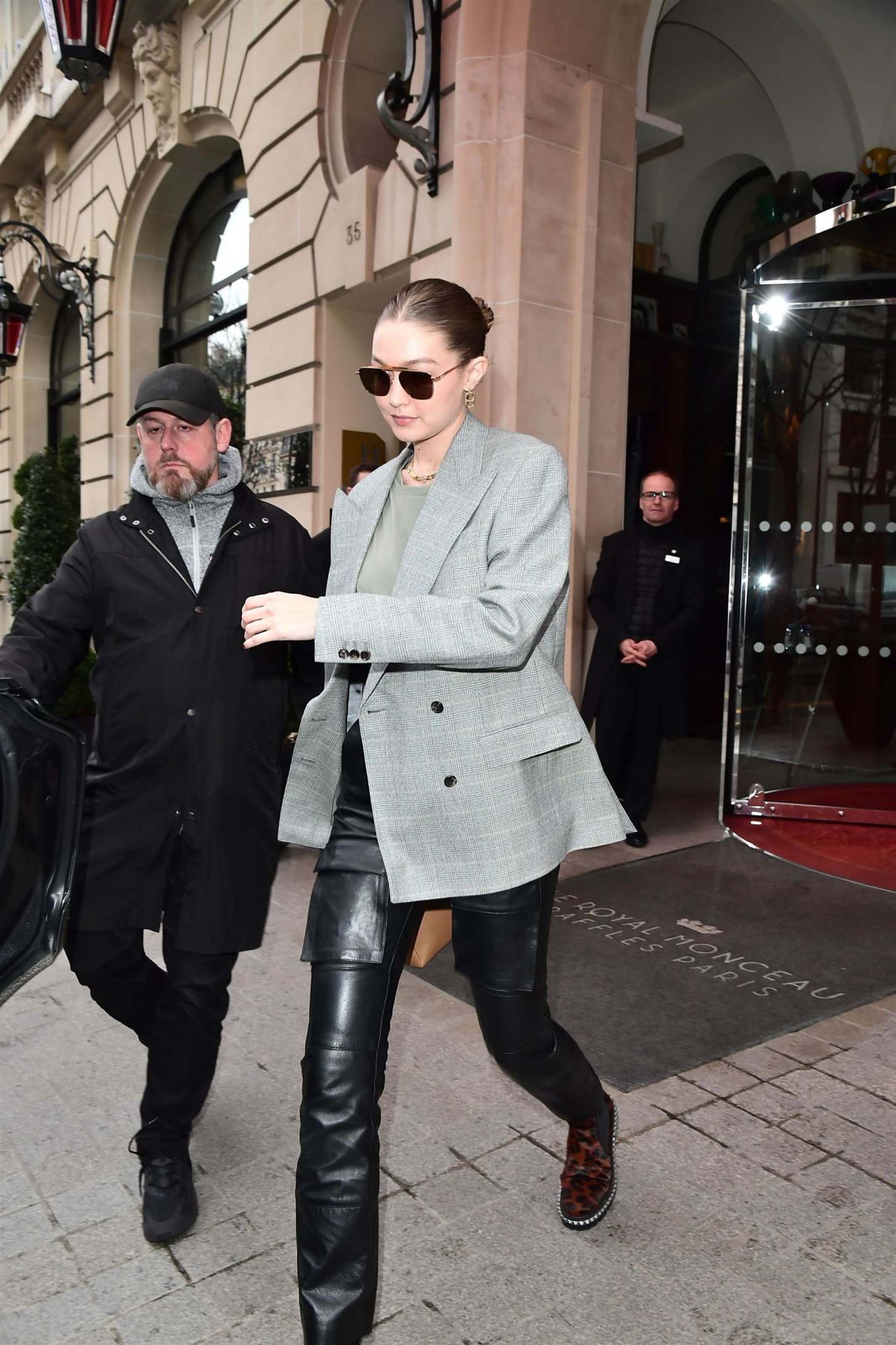 Gigi Hadid leaves Royal Monceau hotel