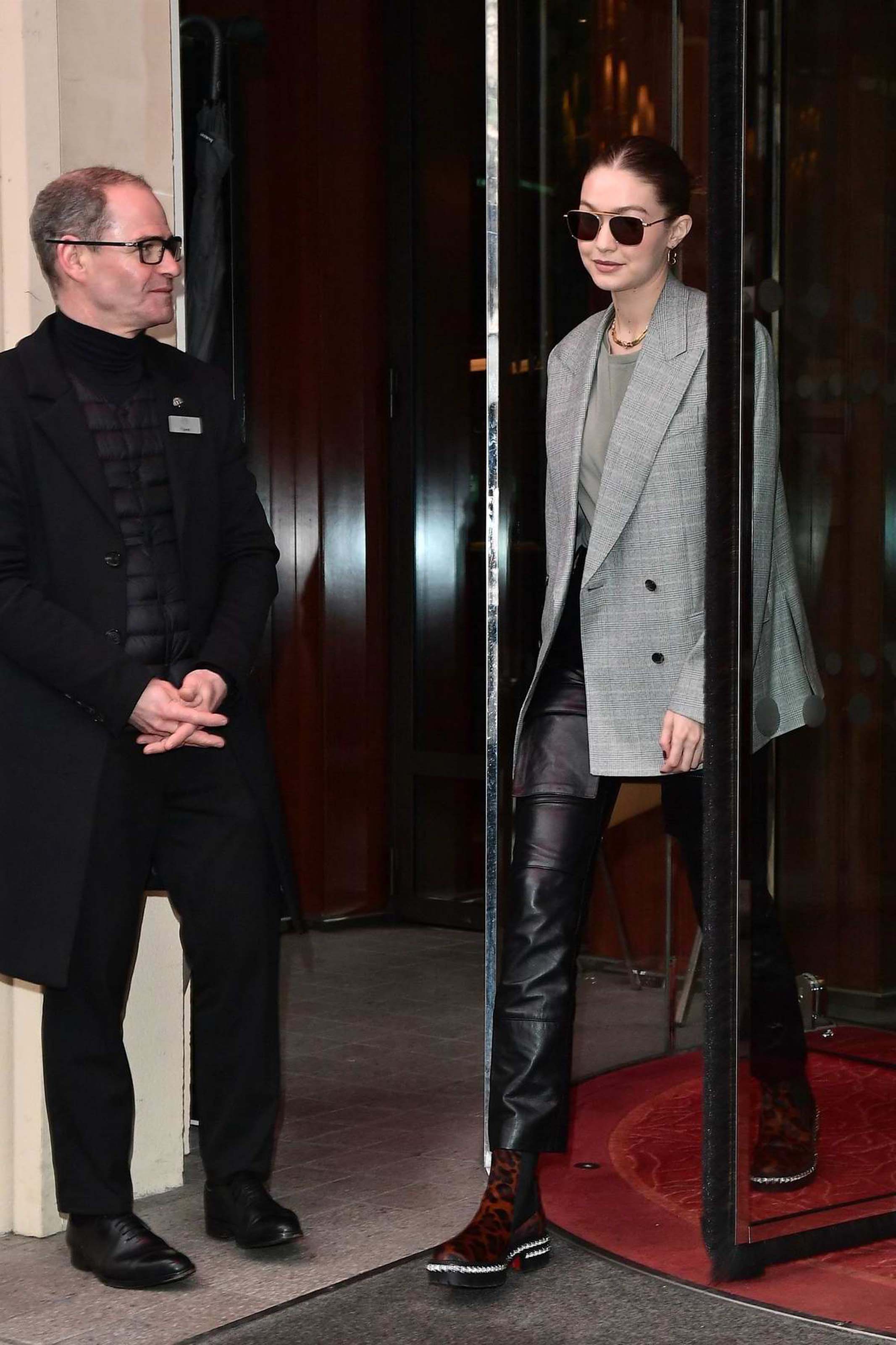 Gigi Hadid leaves Royal Monceau hotel