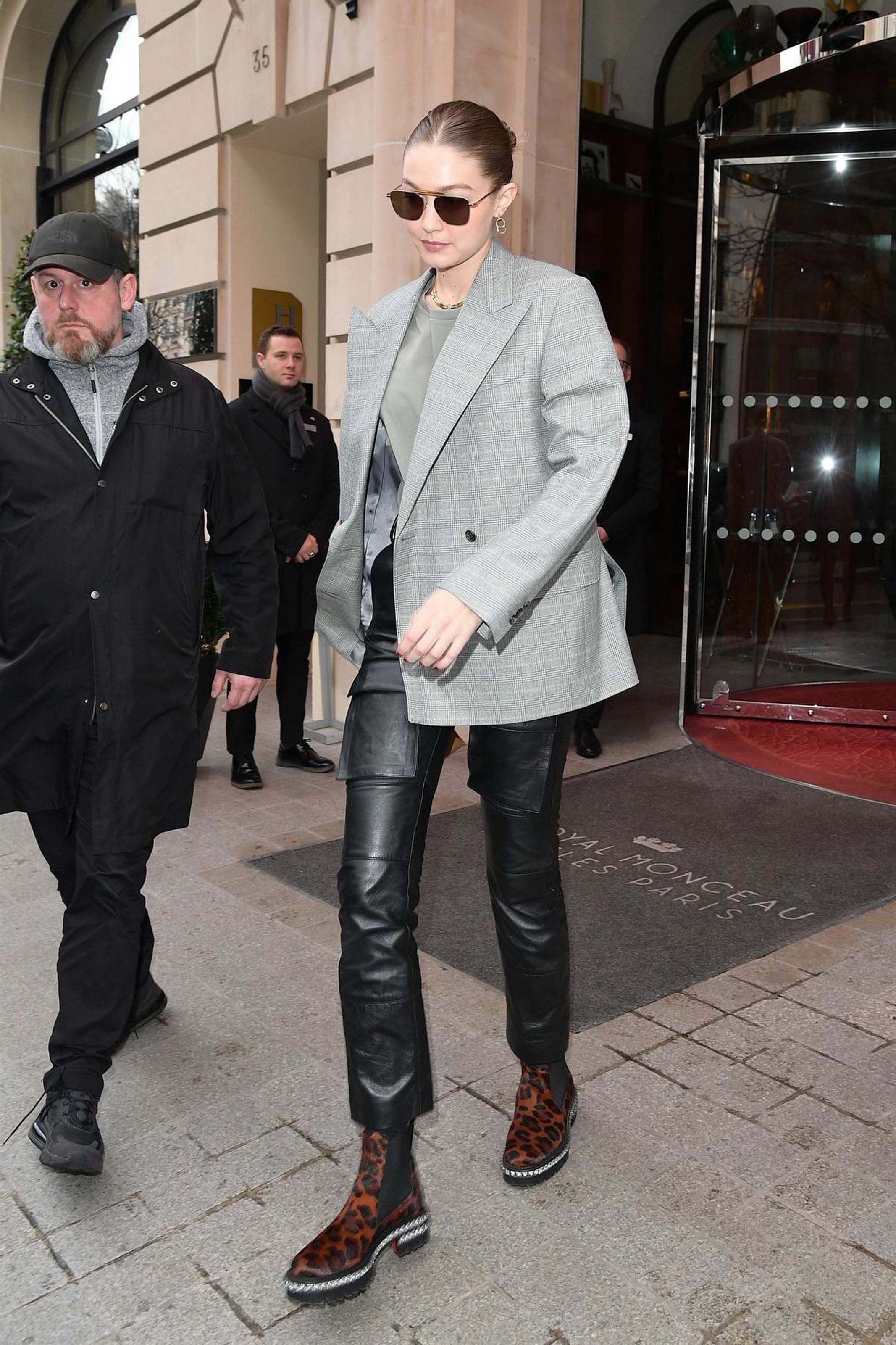 Gigi Hadid leaves Royal Monceau hotel