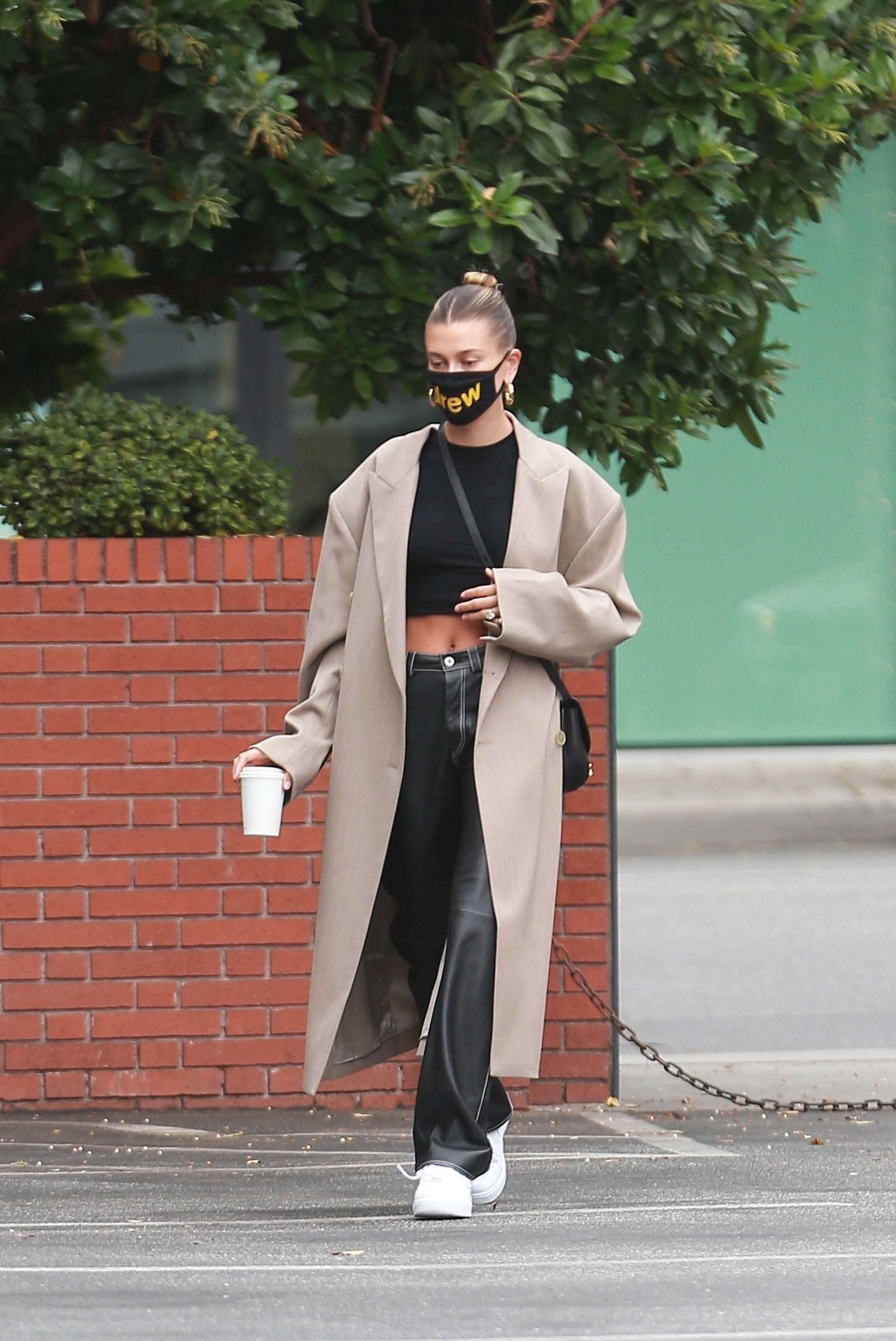 Hailey Bieber seen at Blue Bottle Cafe