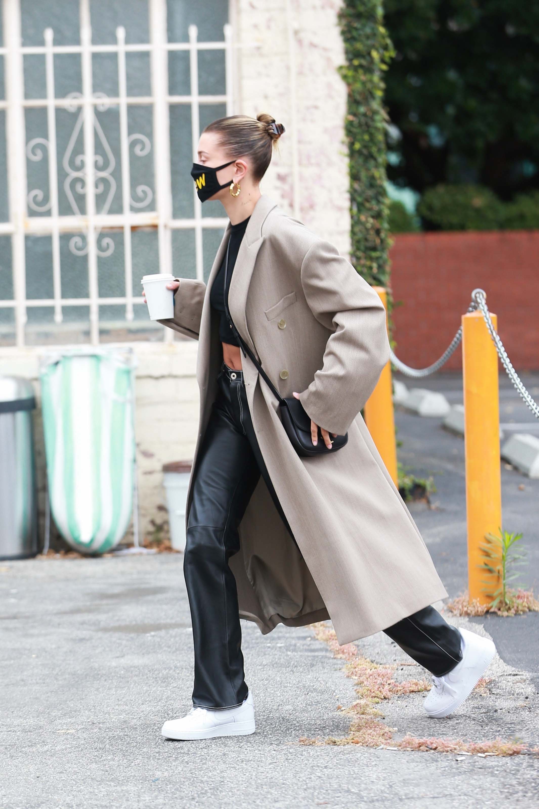 Hailey Bieber seen at Blue Bottle Cafe