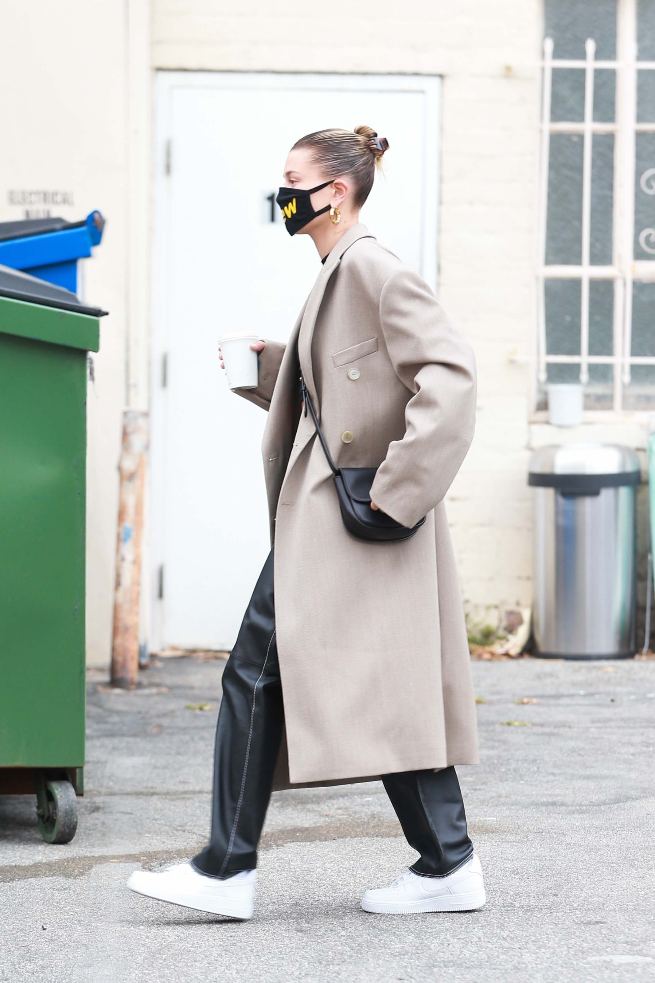 Hailey Bieber seen at Blue Bottle Cafe