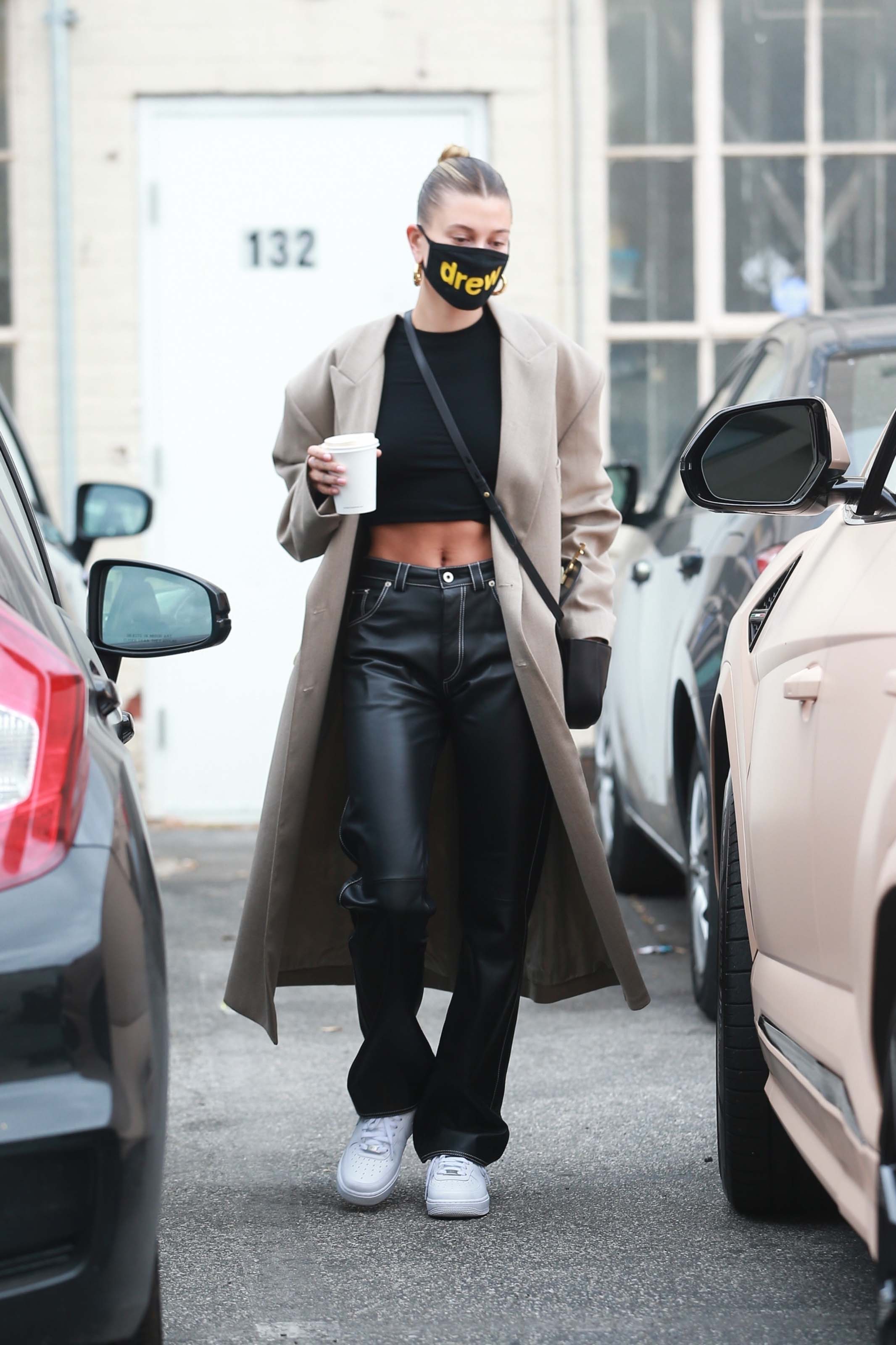 Hailey Bieber seen at Blue Bottle Cafe