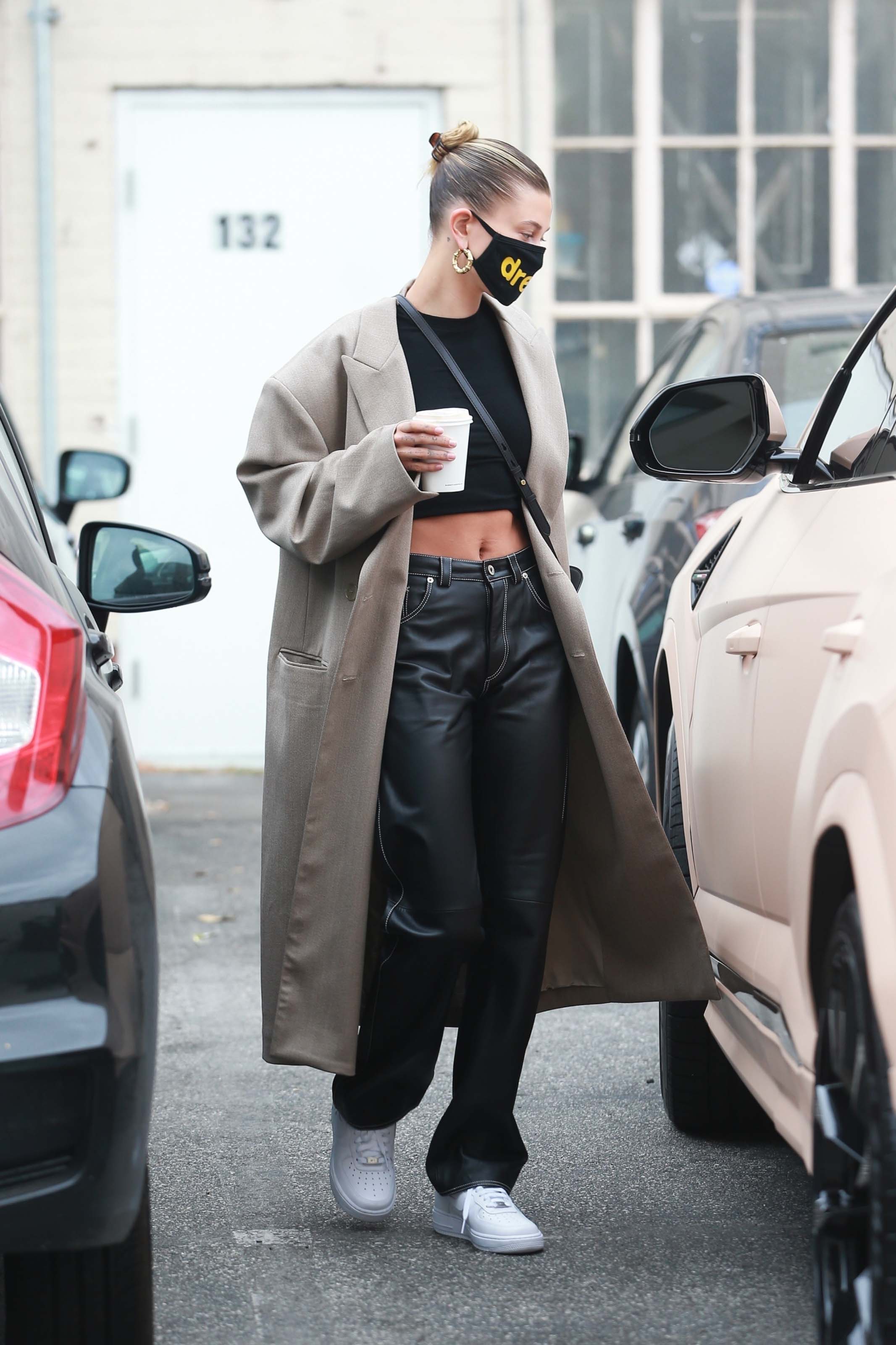 Hailey Bieber seen at Blue Bottle Cafe