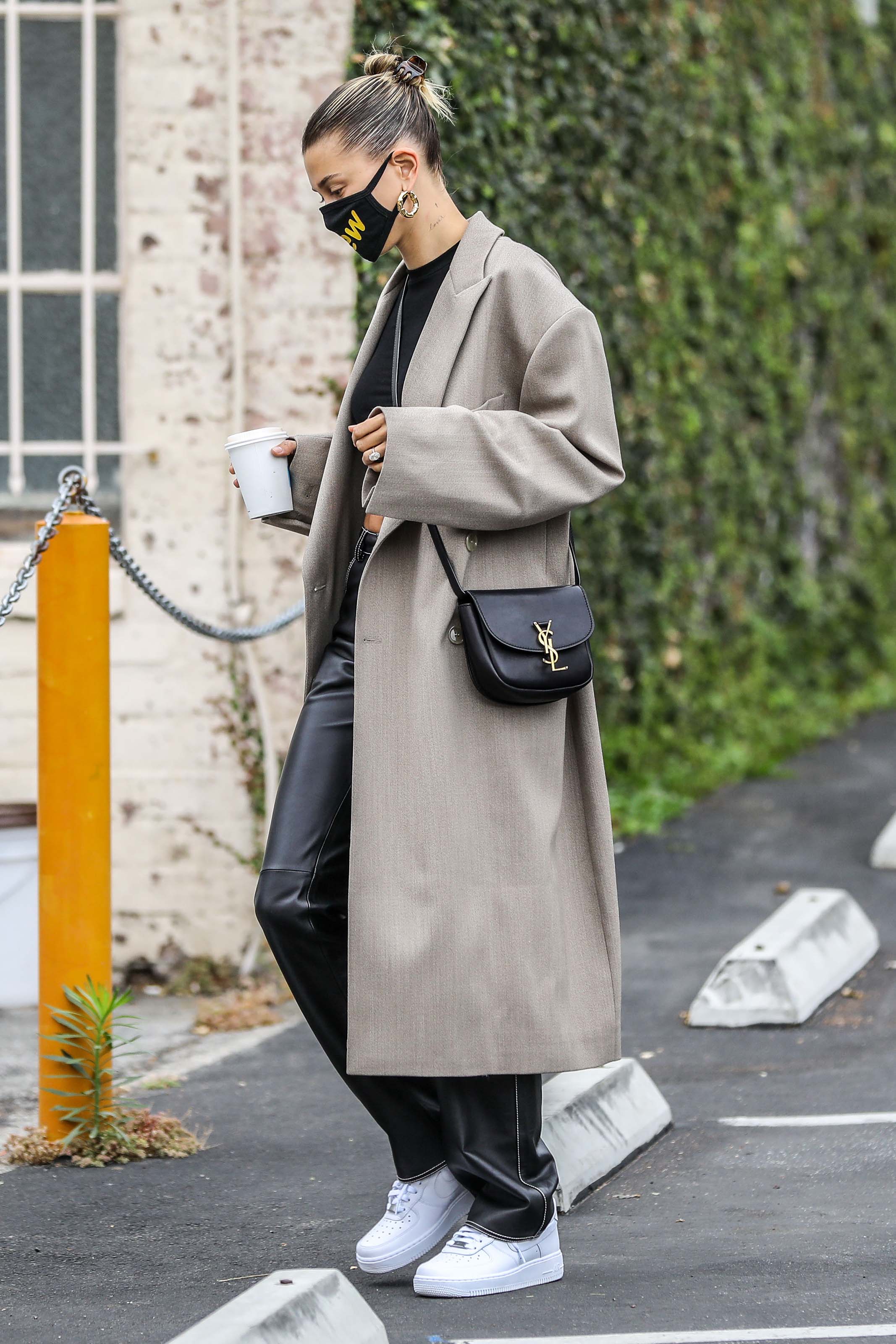 Hailey Bieber seen at Blue Bottle Cafe