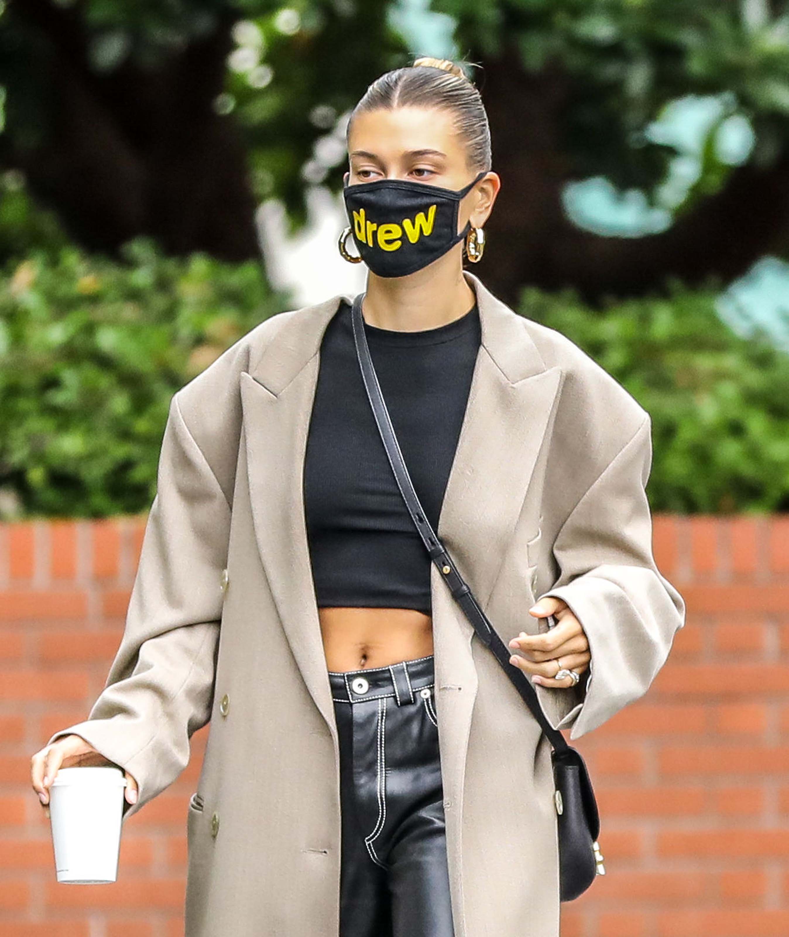 Hailey Bieber seen at Blue Bottle Cafe