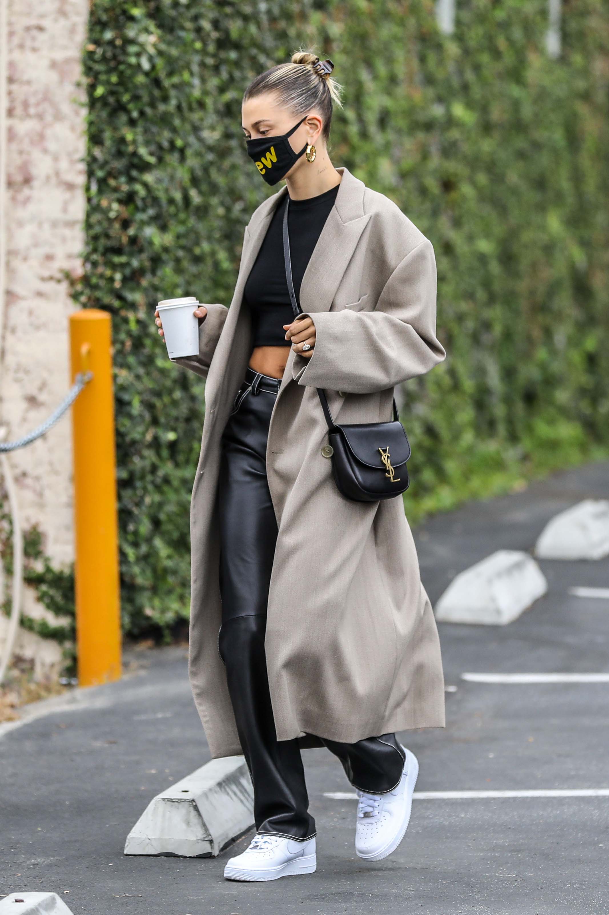 Hailey Bieber seen at Blue Bottle Cafe