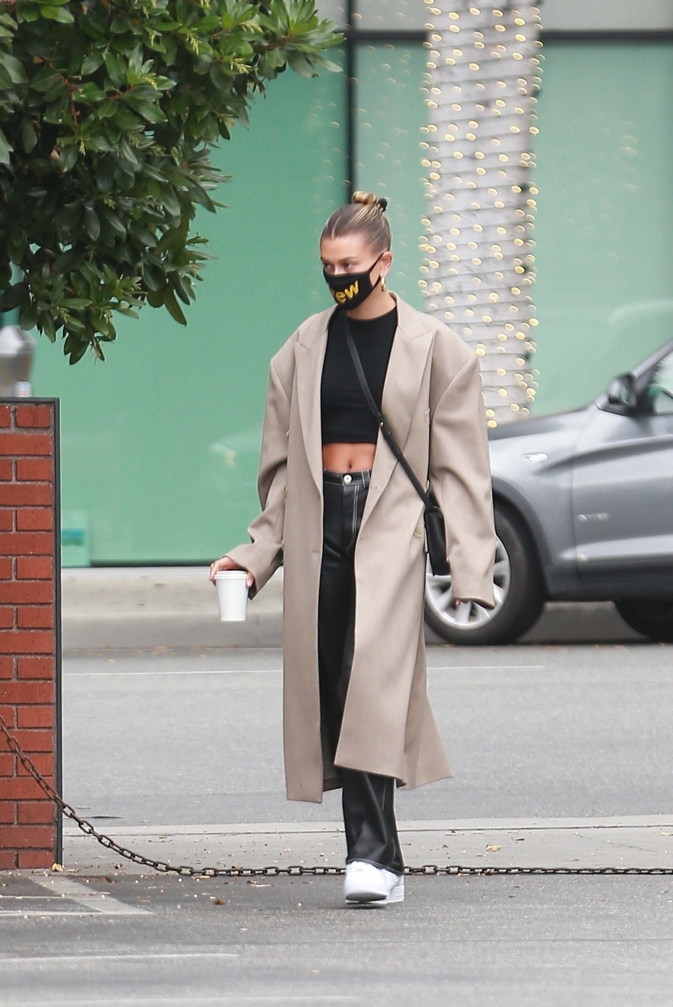 Hailey Bieber seen at Blue Bottle Cafe