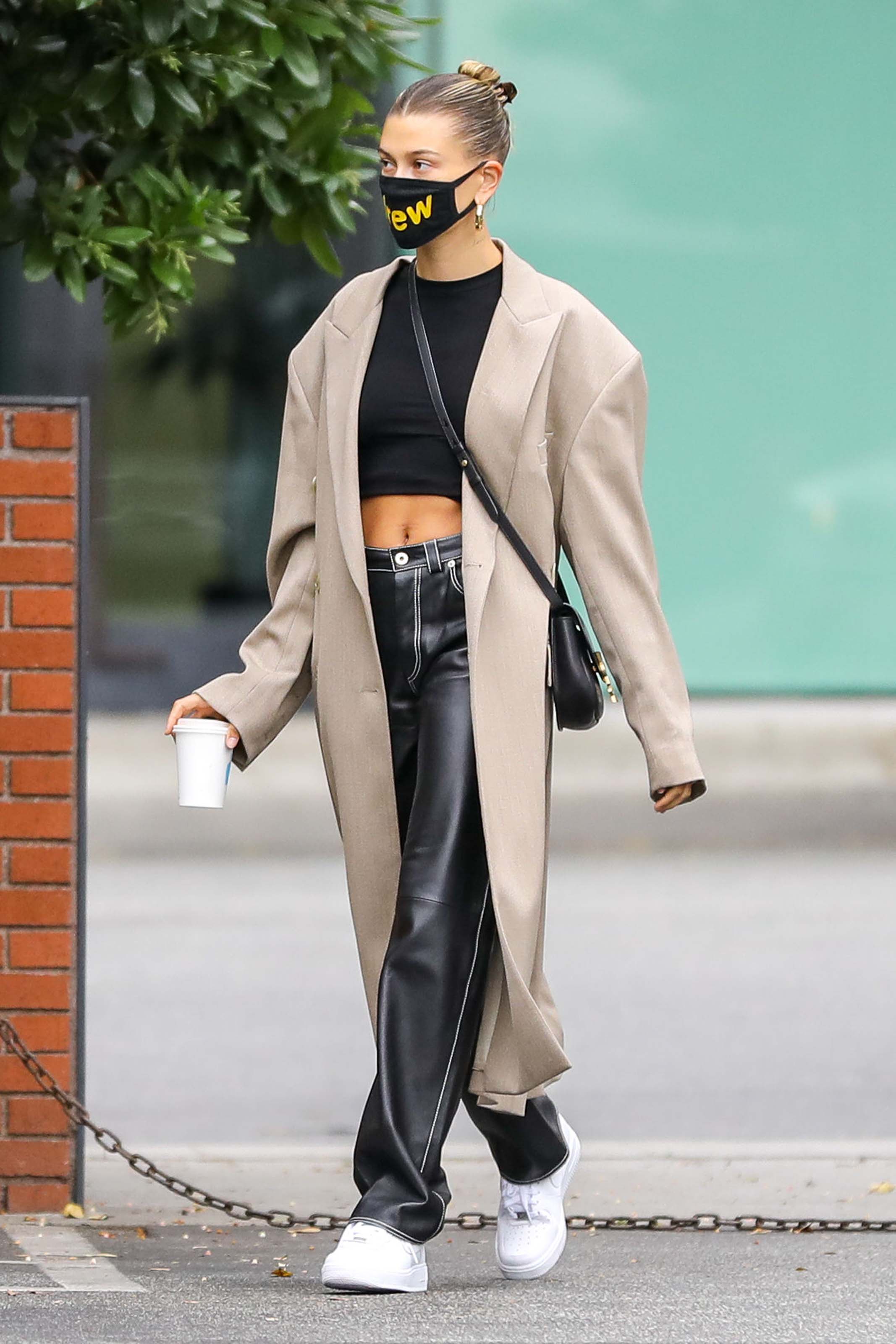 Hailey Bieber seen at Blue Bottle Cafe