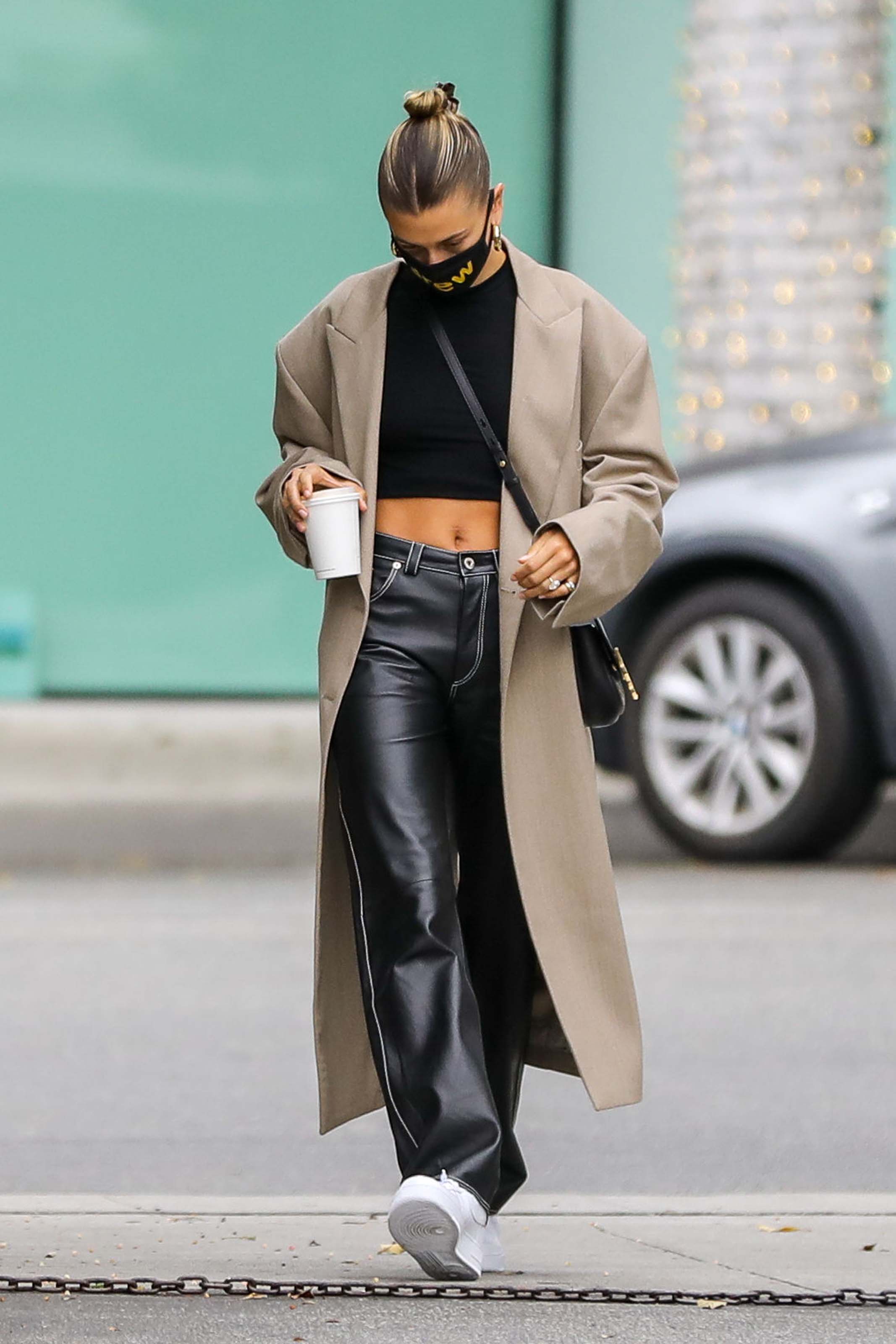 Hailey Bieber seen at Blue Bottle Cafe