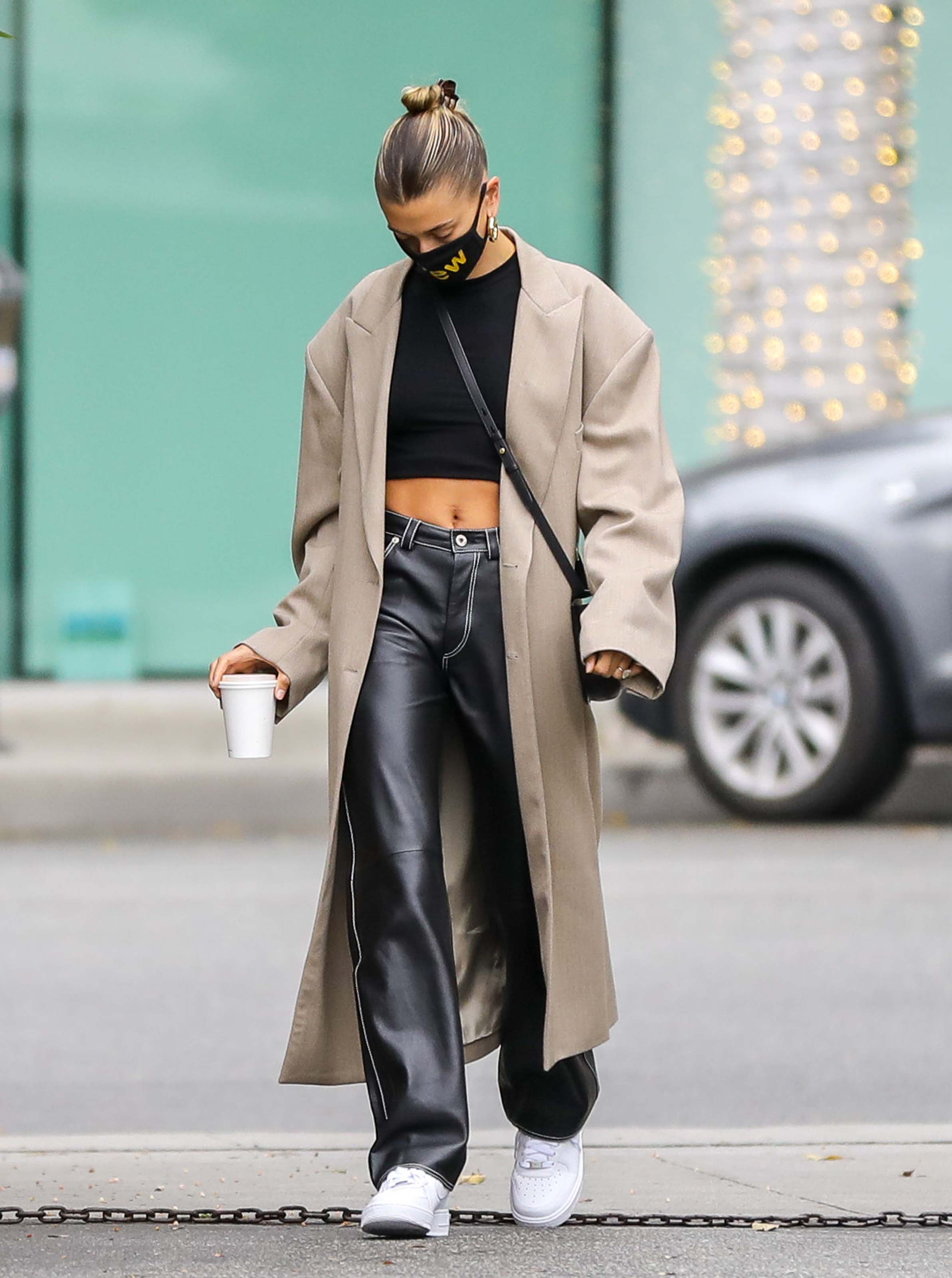 Hailey Bieber seen at Blue Bottle Cafe