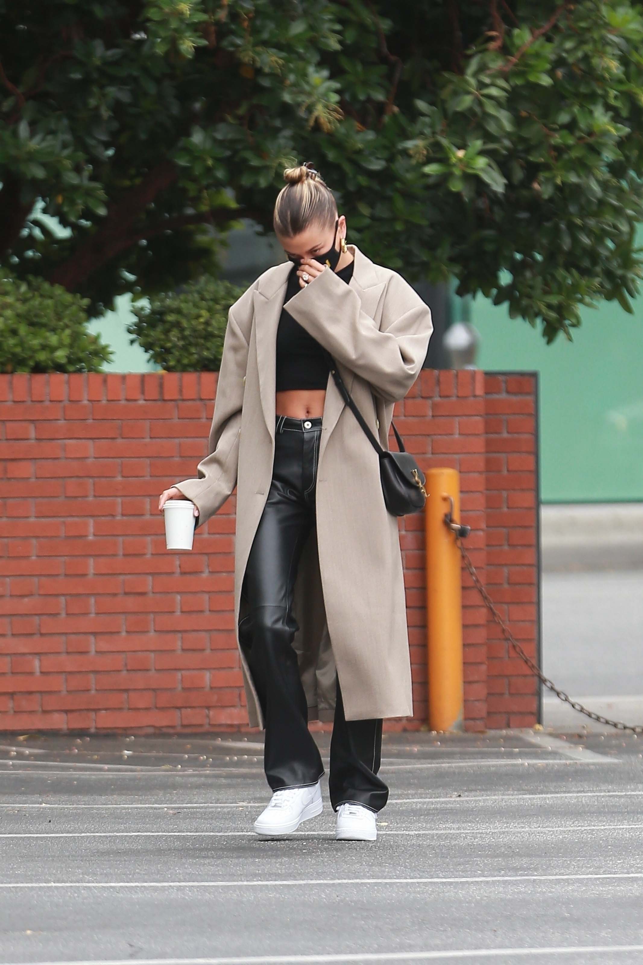 Hailey Bieber seen at Blue Bottle Cafe