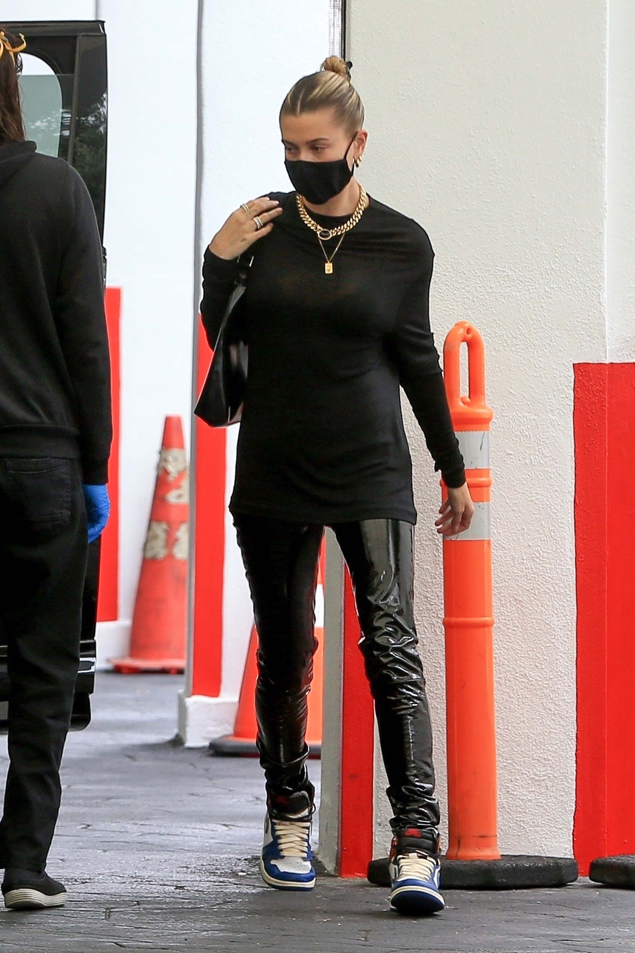 Hailey Bieber makes a stop at a dermatologist office