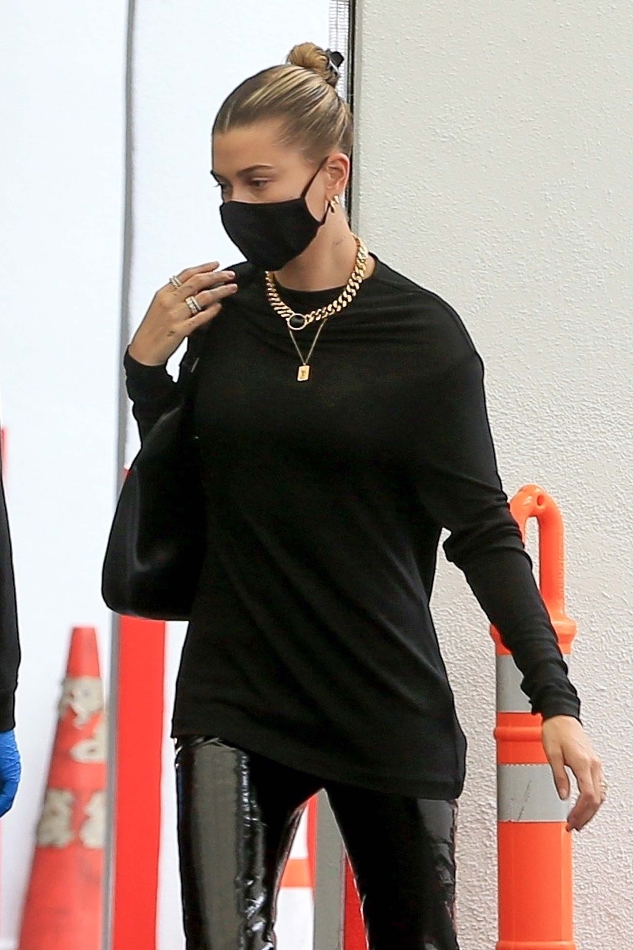 Hailey Bieber makes a stop at a dermatologist office