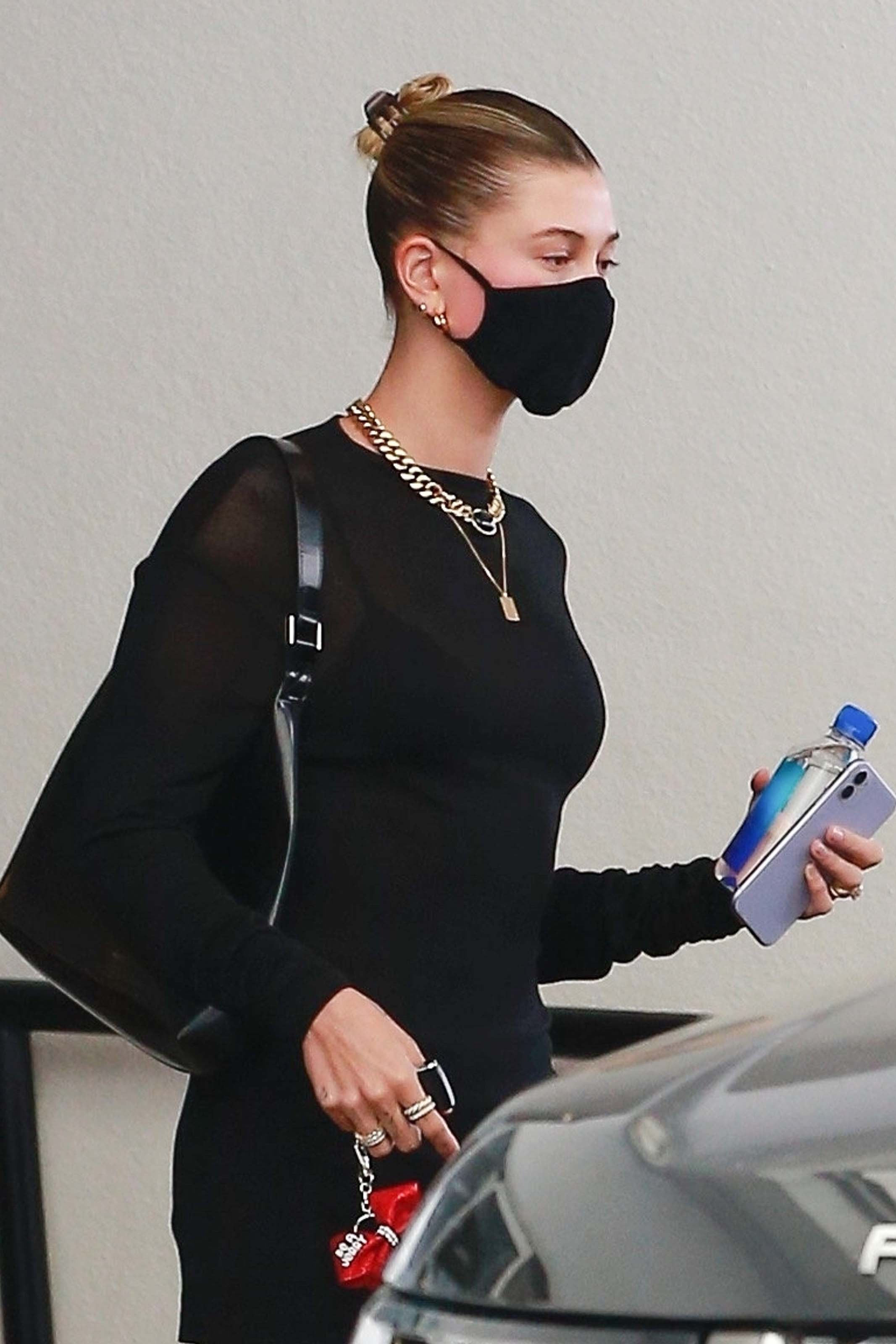 Hailey Bieber makes a stop at a dermatologist office