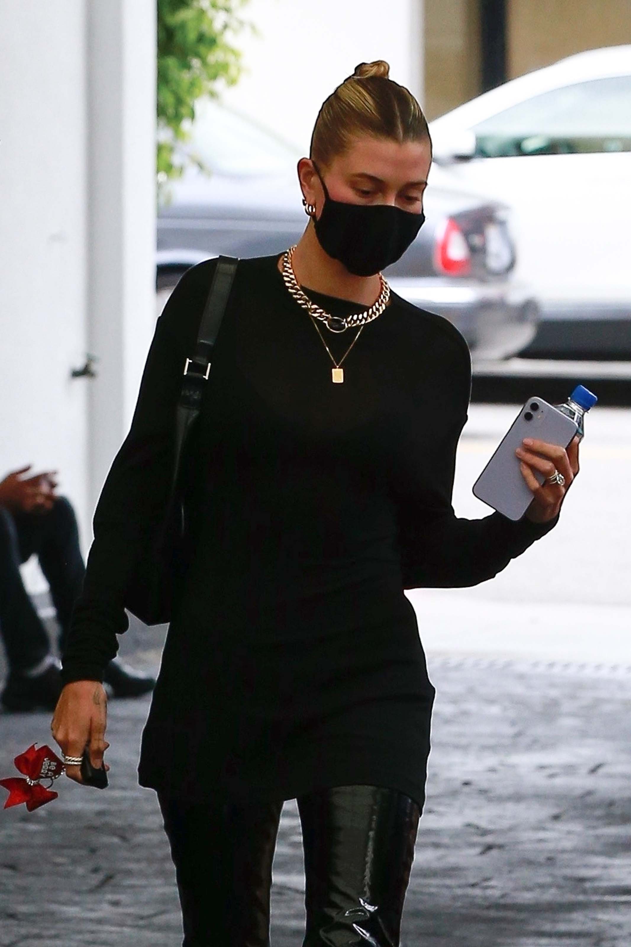 Hailey Bieber makes a stop at a dermatologist office