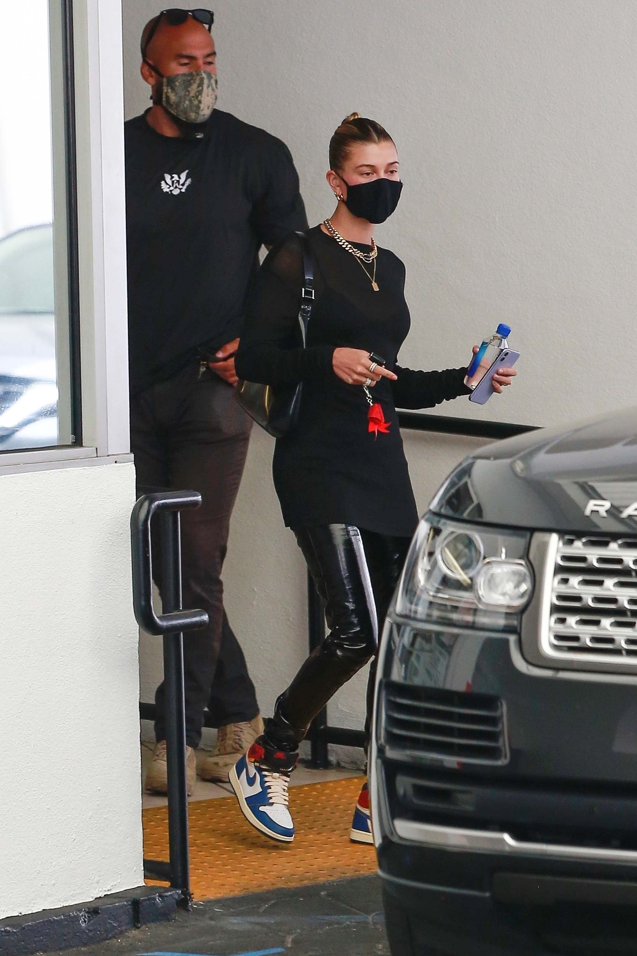 Hailey Bieber makes a stop at a dermatologist office