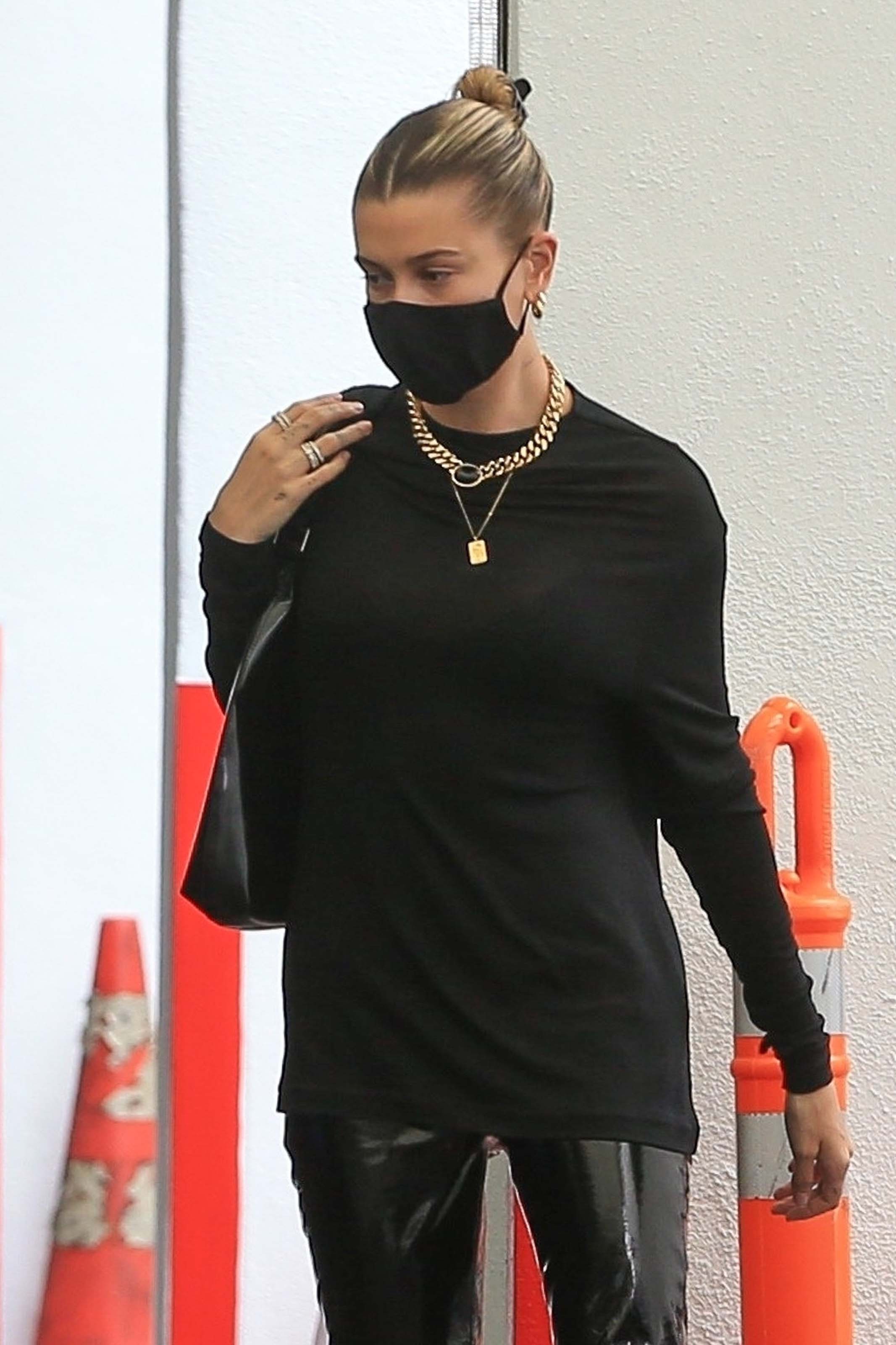 Hailey Bieber makes a stop at a dermatologist office