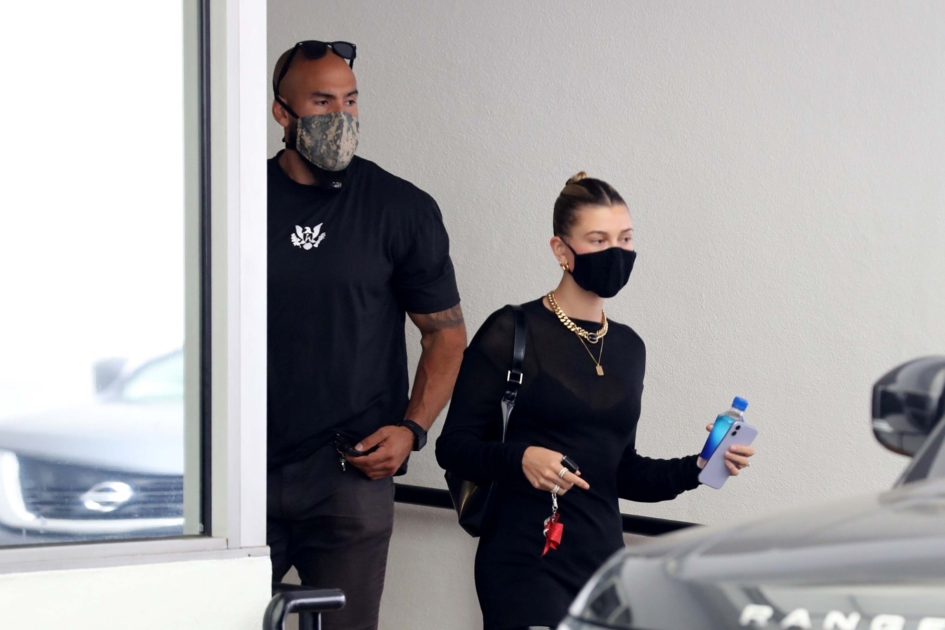 Hailey Bieber makes a stop at a dermatologist office