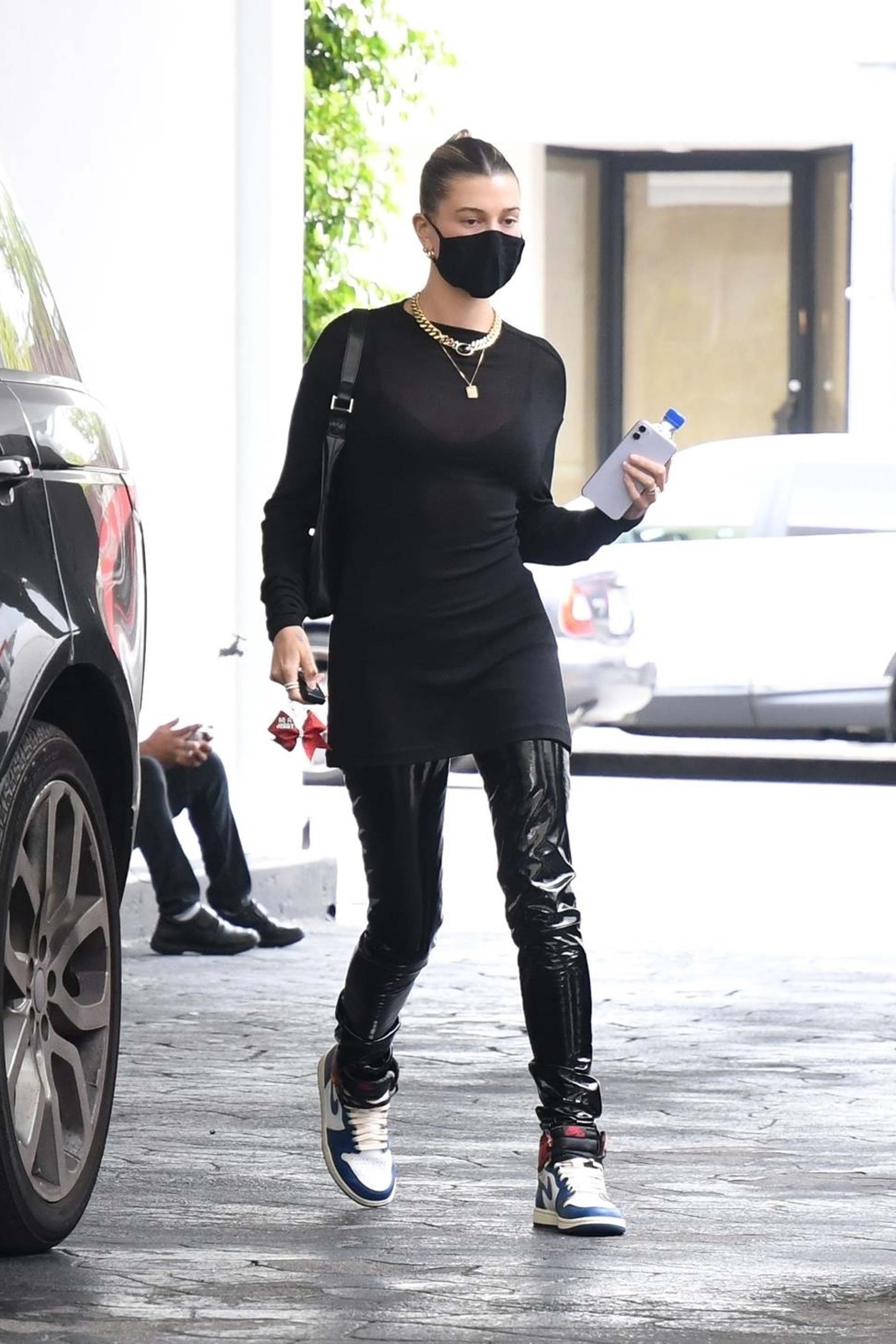 Hailey Bieber makes a stop at a dermatologist office