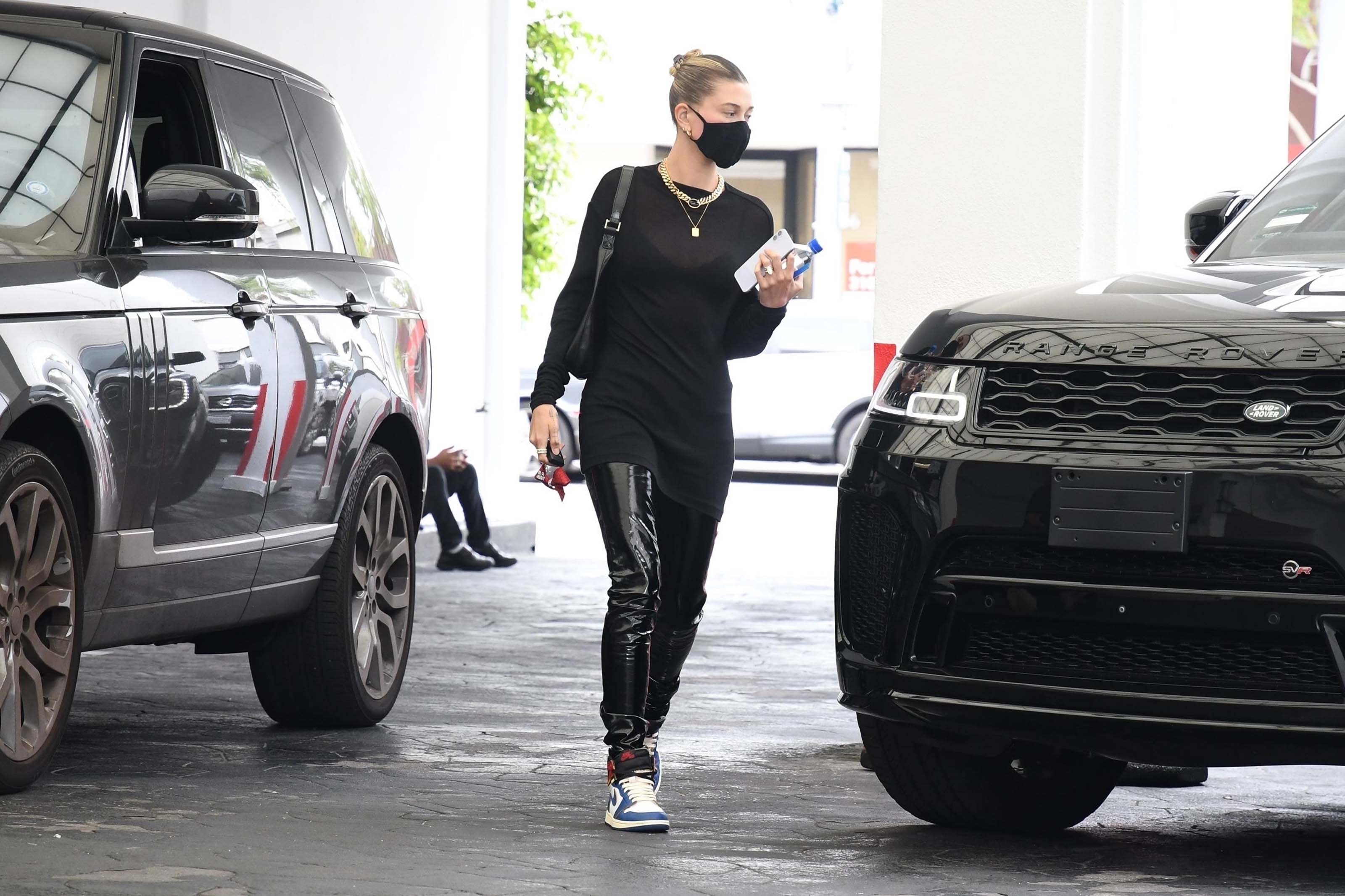 Hailey Bieber makes a stop at a dermatologist office