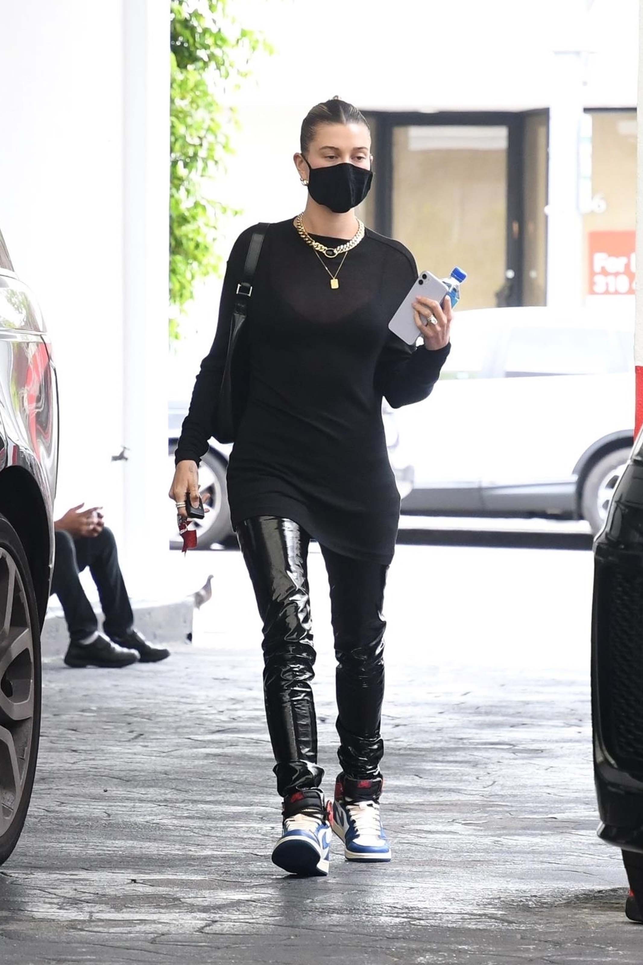 Hailey Bieber makes a stop at a dermatologist office
