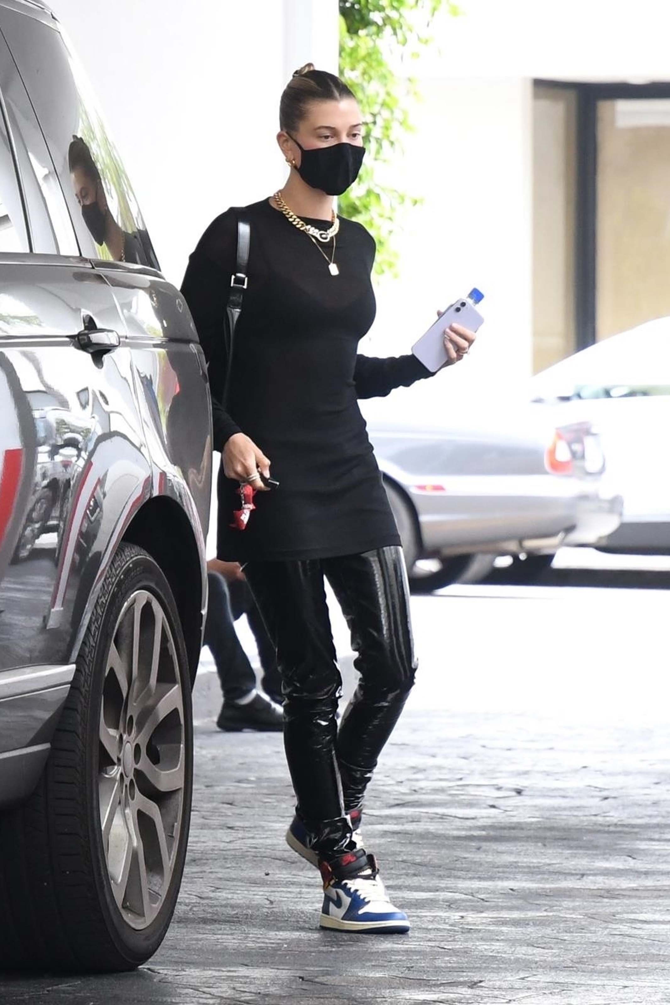 Hailey Bieber makes a stop at a dermatologist office