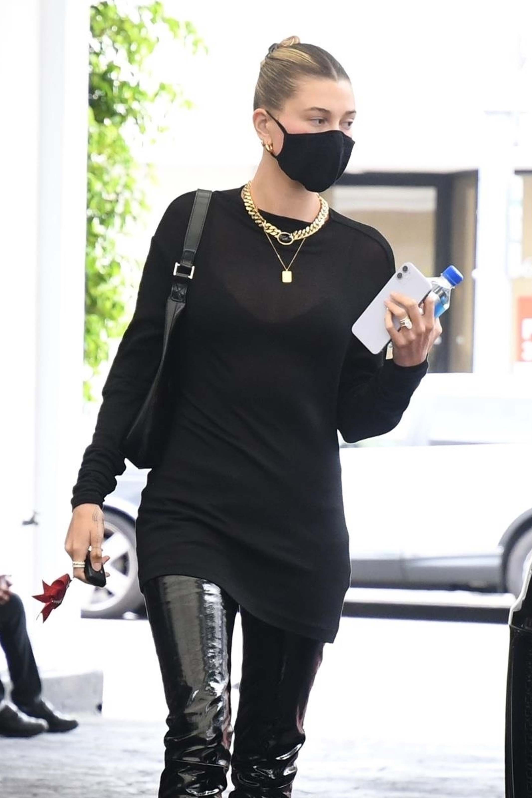 Hailey Bieber makes a stop at a dermatologist office