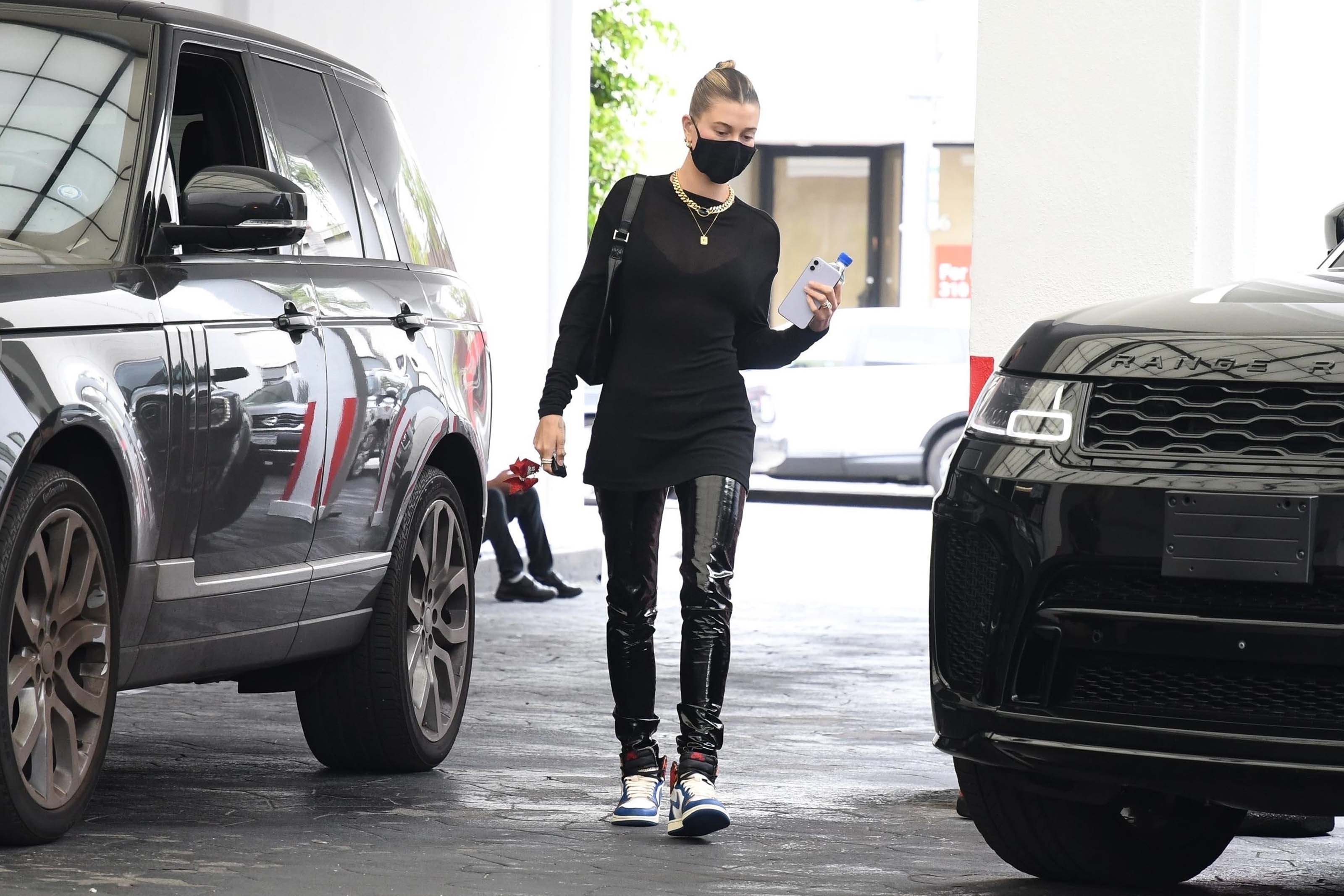 Hailey Bieber makes a stop at a dermatologist office