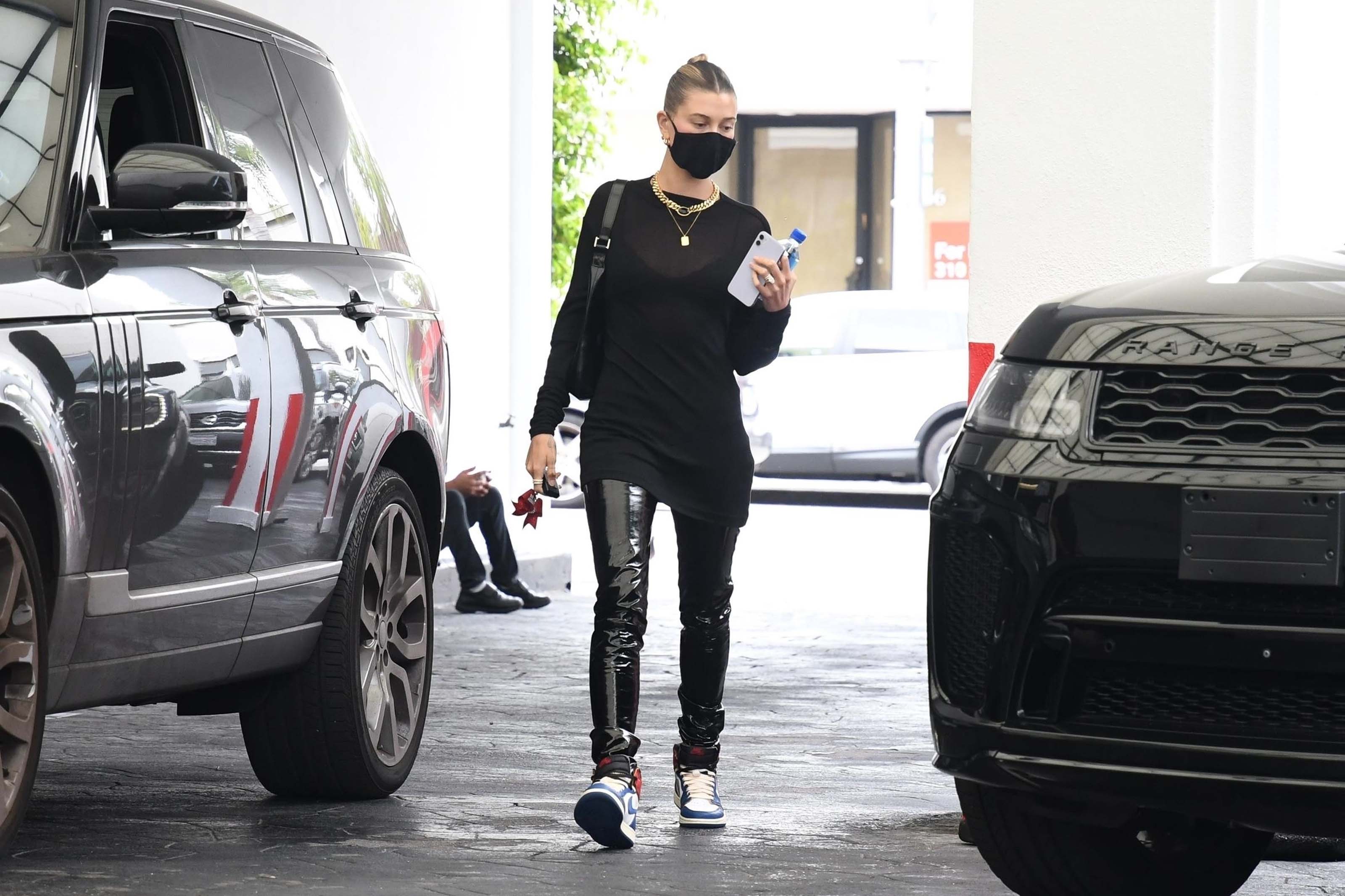 Hailey Bieber makes a stop at a dermatologist office