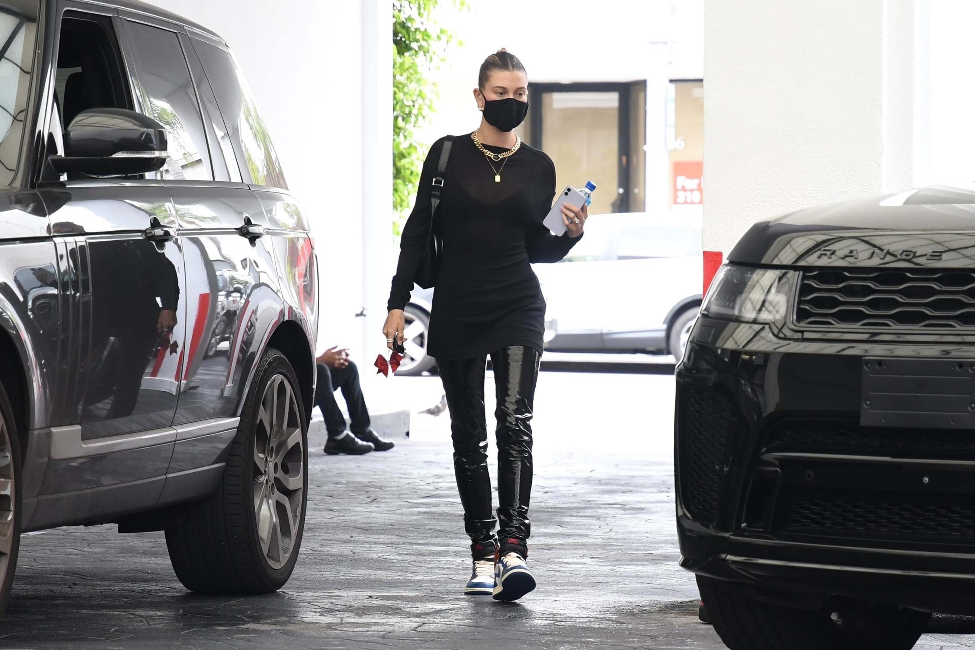 Hailey Bieber makes a stop at a dermatologist office