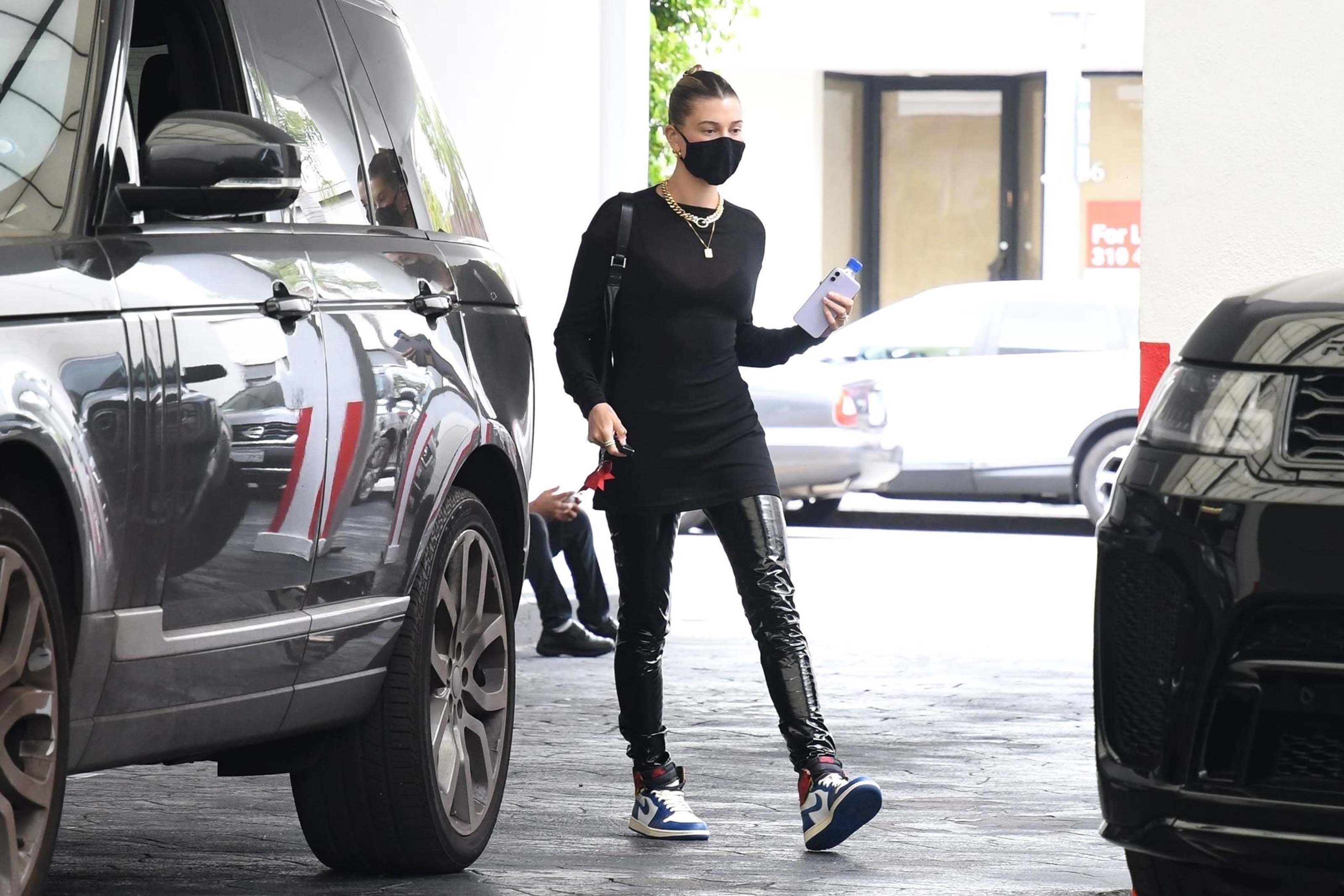 Hailey Bieber makes a stop at a dermatologist office