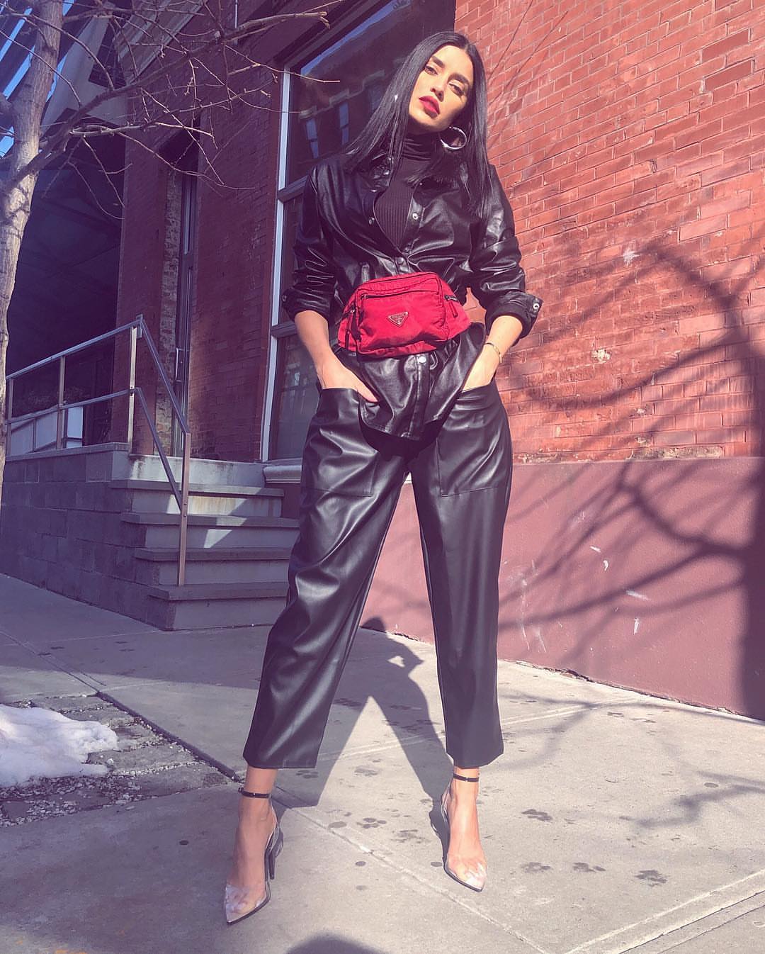 Nicole Williams Instagram leather outfits