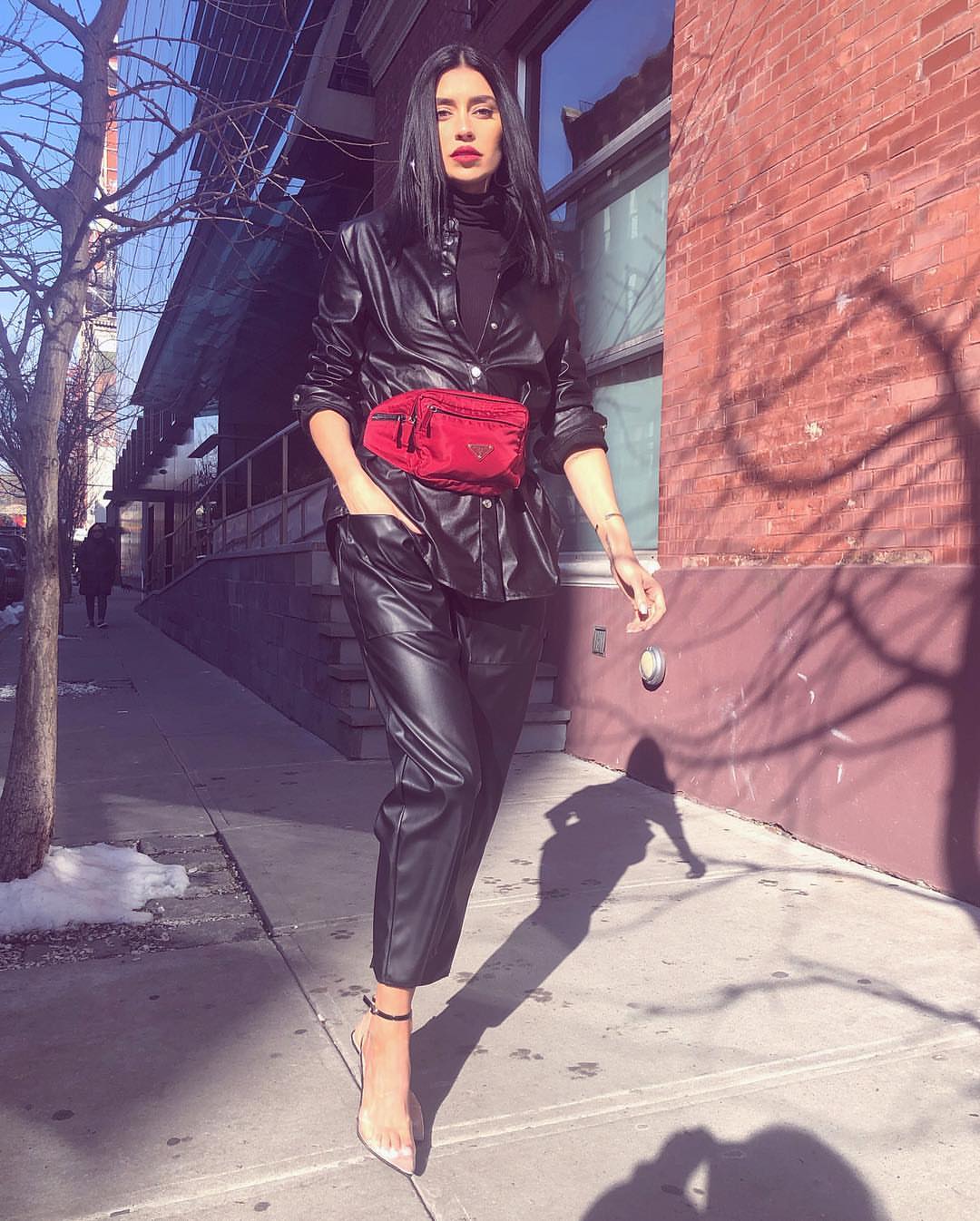 Nicole Williams Instagram leather outfits