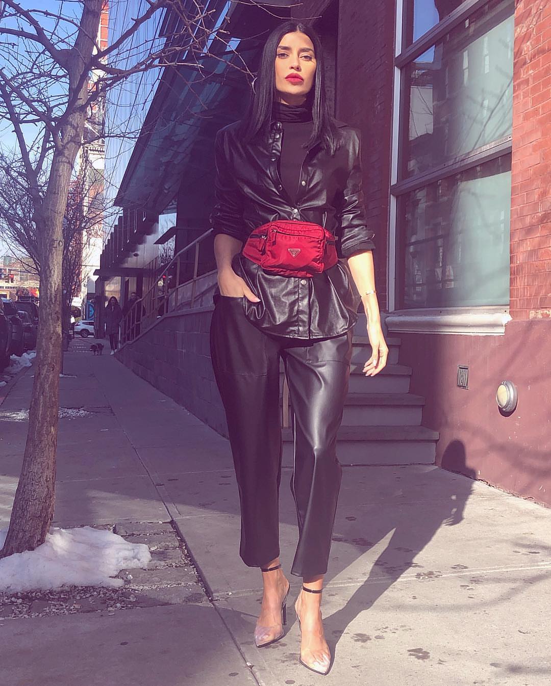 Nicole Williams Instagram leather outfits